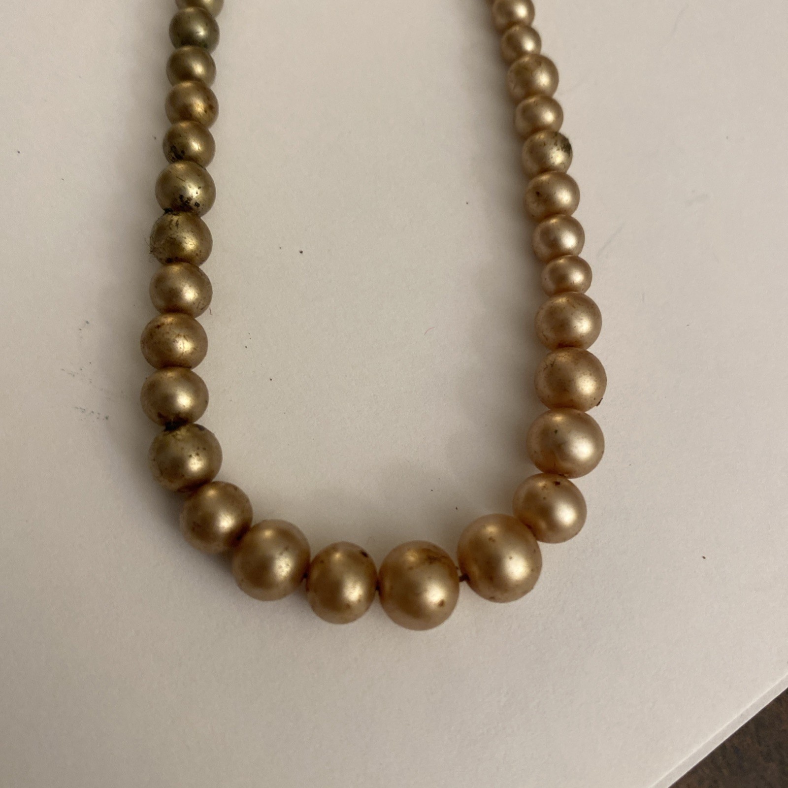 Vintage Faux Pearl Necklace With Rhinestone Clasp