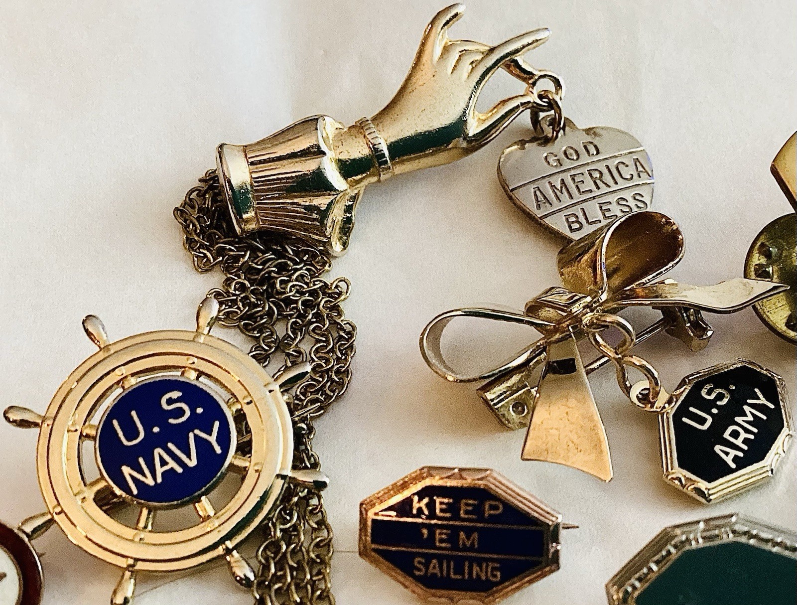 WW 2 – 1970 Era~US Military Branches~Sweetheart Home Front~Jewelry Lot