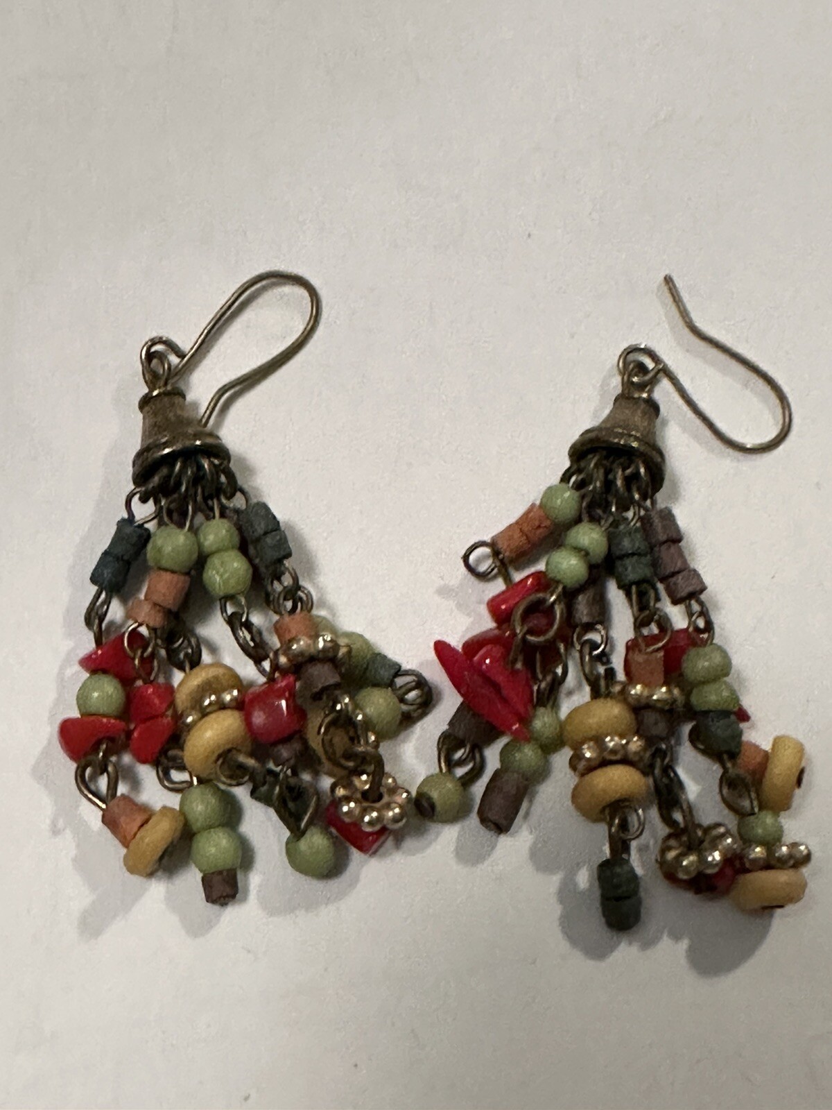 2” BRASS PLATED BOHO PIERCED EARRINGS-COSTUME JEWELRY
