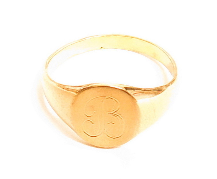Vintage Gold Plated ESPO Esposito Signet Monogram Ring*Many Sizes & Letters A810