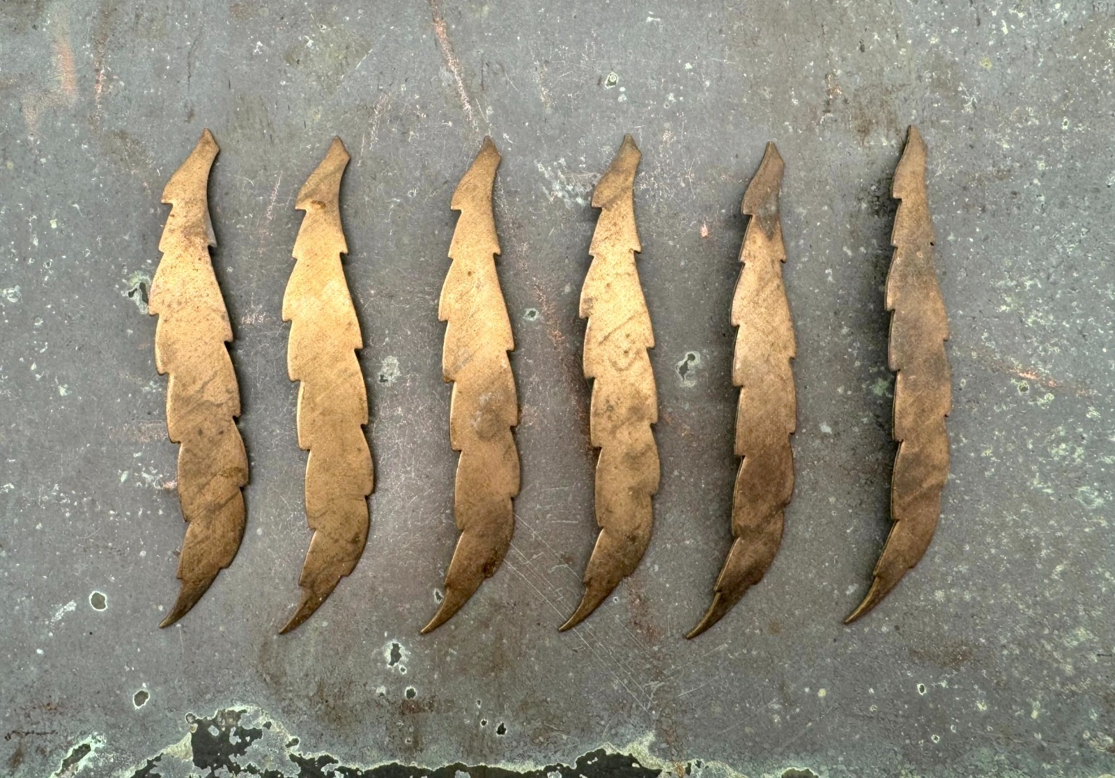 Vintage Brass Leaves Jewelry Stamping Lot of 6