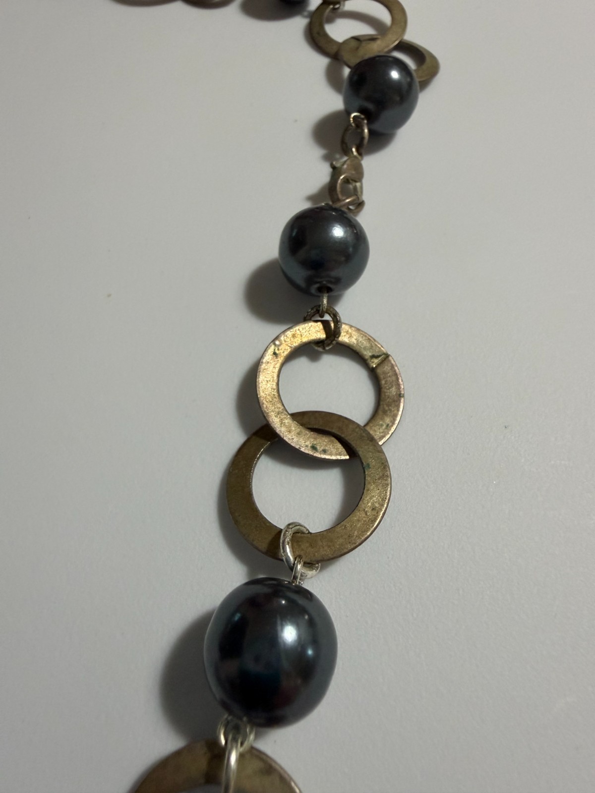 Mixed Metal Vintage Costume Necklace Lot Grunge Goth Retro Chain Spheres Pendant