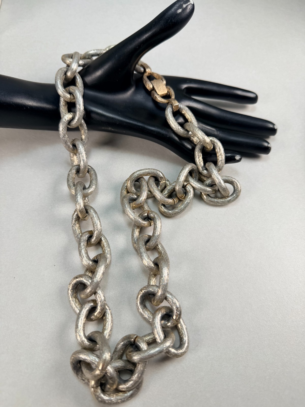 Vintage Coro Necklace Pegasus Silver Link Timeless Trendy Big Chunky Long 29’