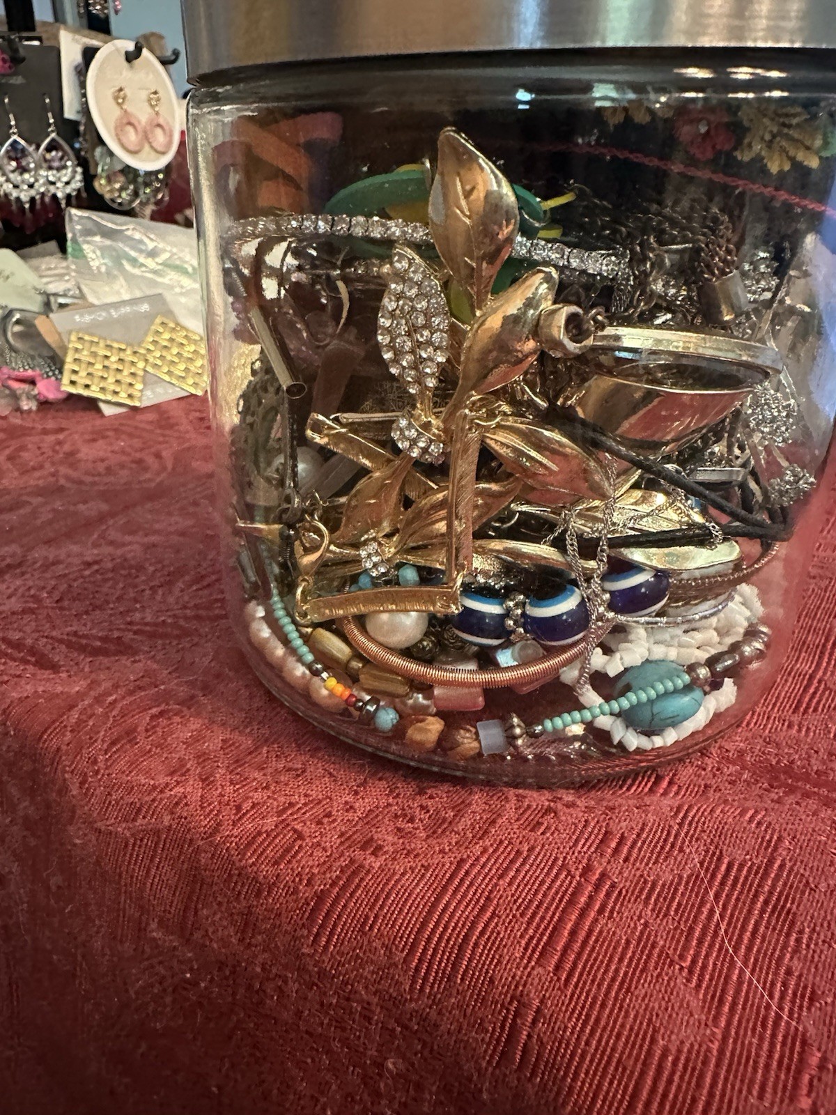 Mystery Jewelry Jar Vintage Signed Wearable Resell Gift 1970s to Current Day 1lb