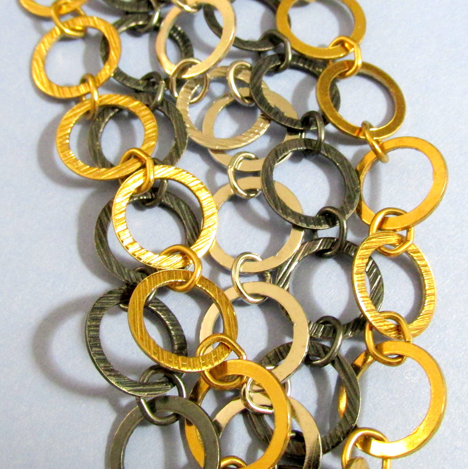 VTG RUNWAY NAPIER LUXE 36″ SWEEPING MULTICHAIN MIXED METAL NECKLACE MODERNIST