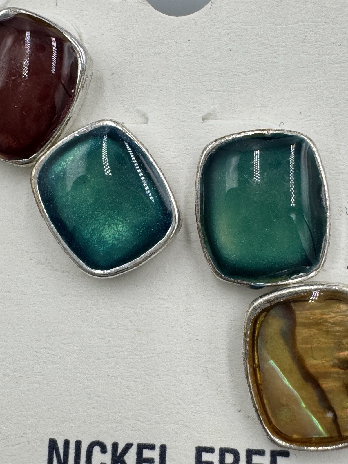 Croft & Barrow 3-Pair Stud Earrings Set Multicolor Nickel Free Giftable NWT