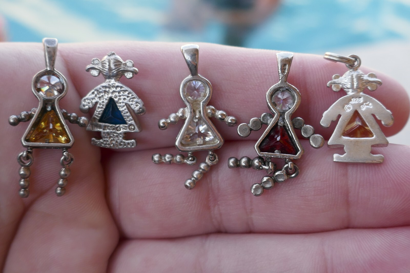Lot of 5 – Vintage Sterling Articulated People Charms – 10.9 Grams