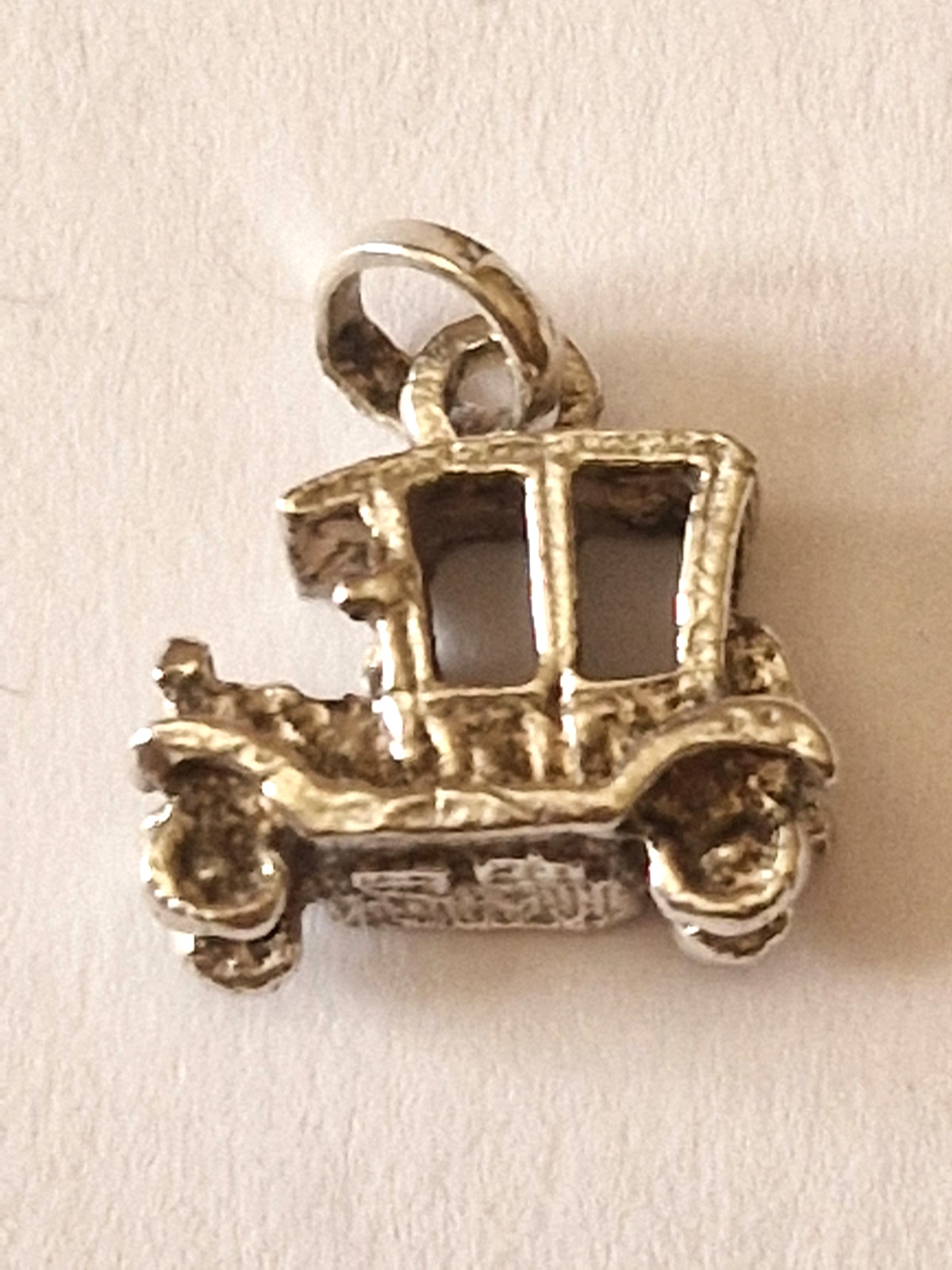 Vintage Sterling Silver Classic Antique Car Pendant Charm Hallmark 3g