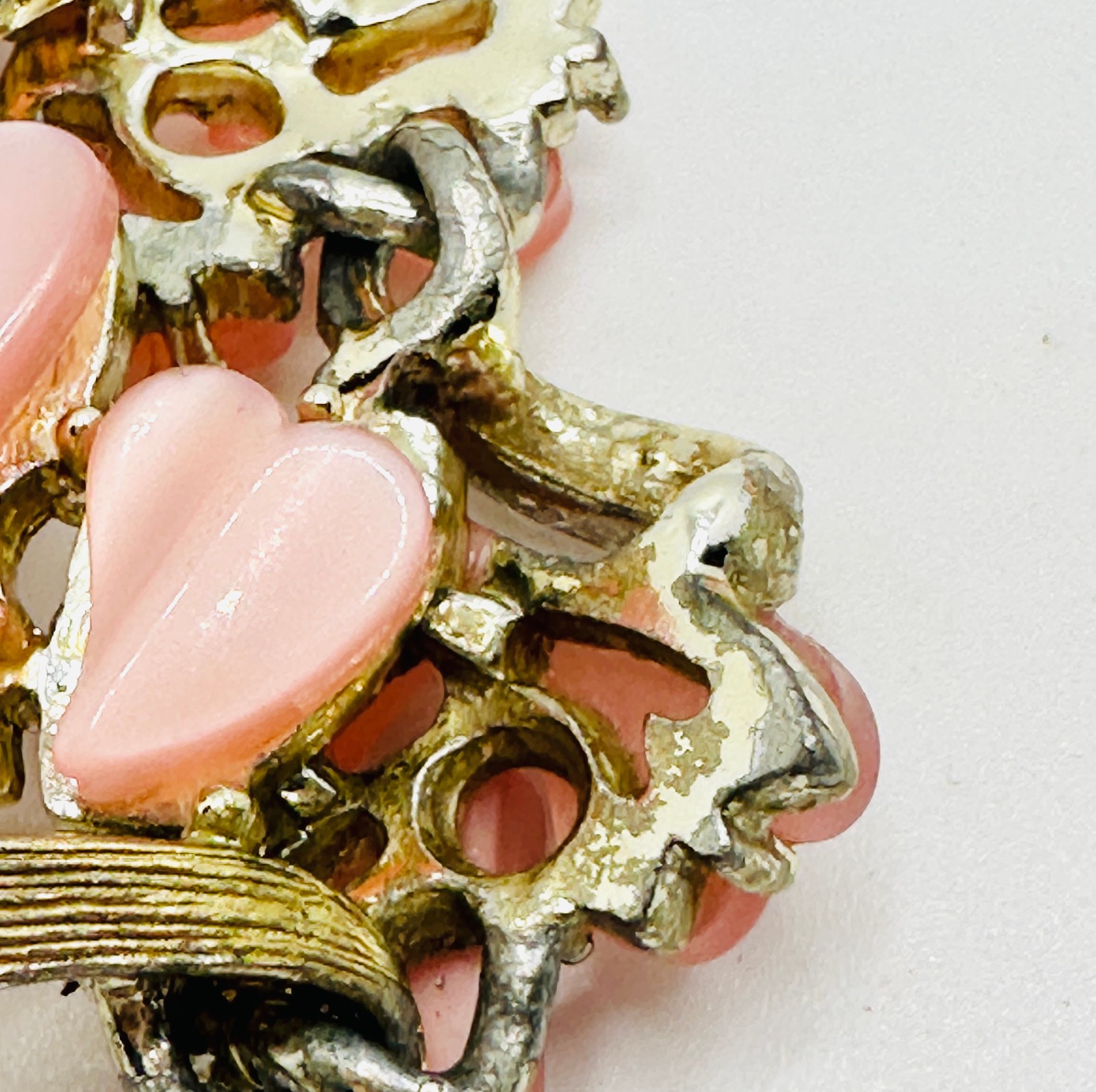 Lot Lisner PINK Moonglow Lucite Necklace, Park Lane & Other Rhinestone Brooches