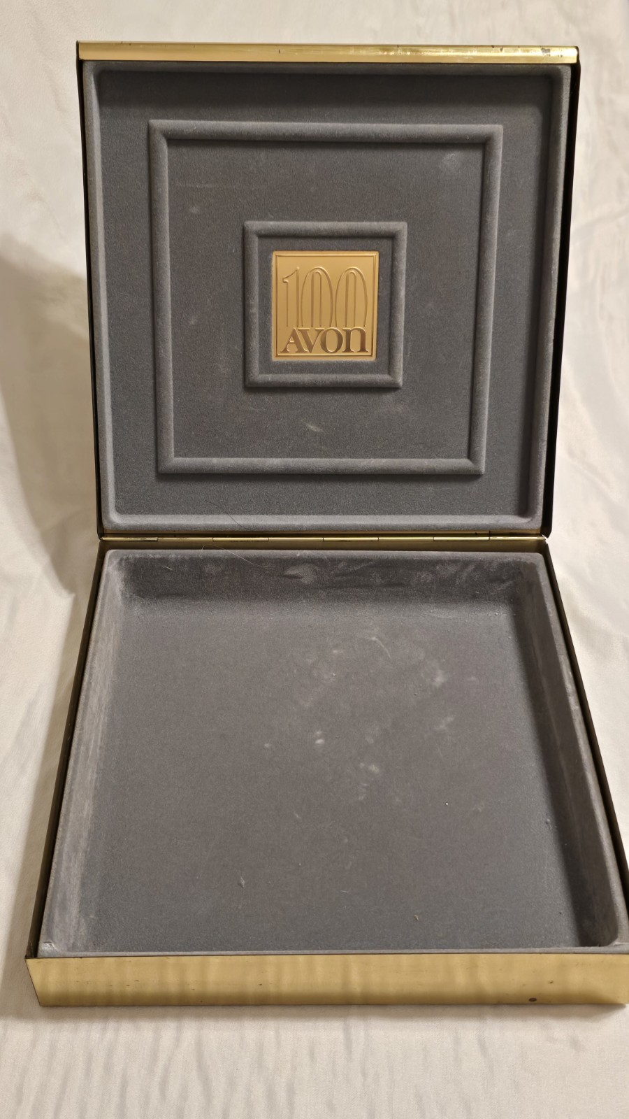Avon 100 Year Anniversary 1986 Lot: Gold Jewelry Box, Rose Keychain, Brooch, Pin