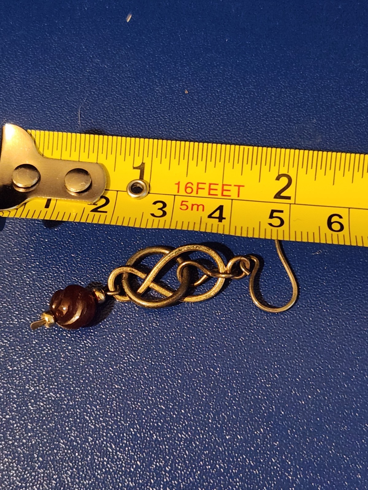Sterling Silver Brown Stone Dangle Earrings