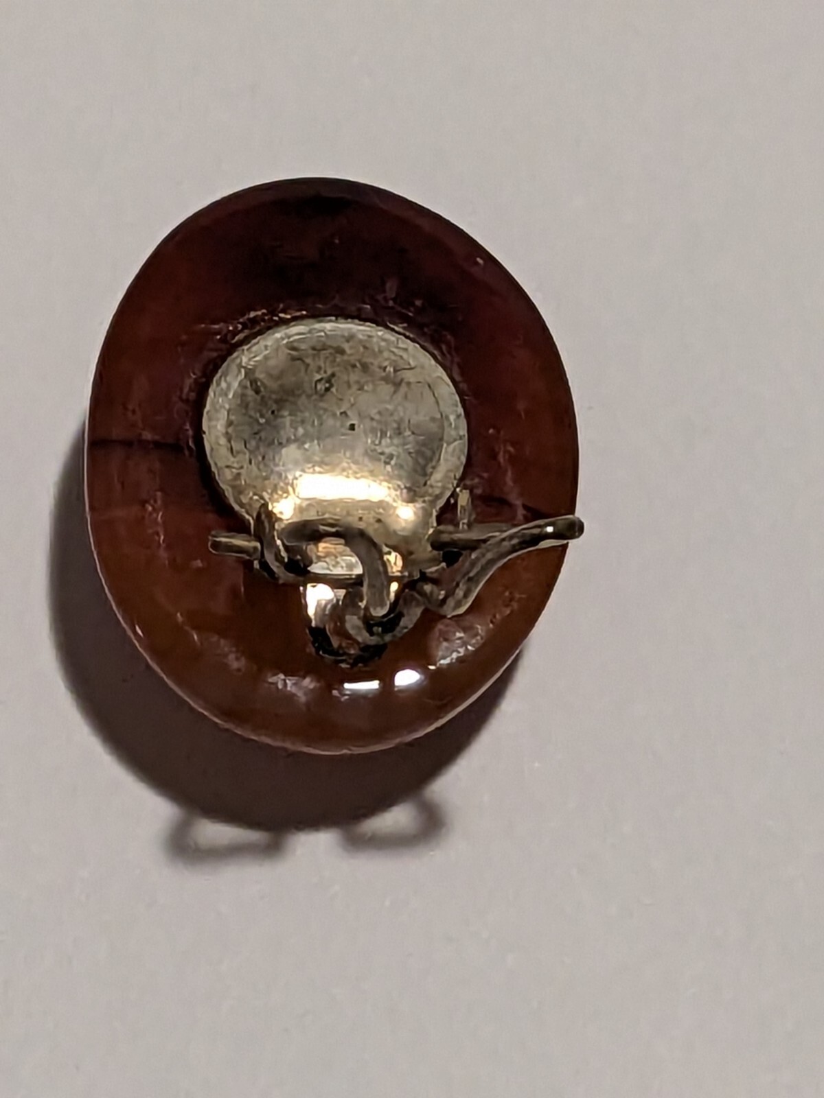 Beautiful Vintage Sunset Shade Glass Dome Clip On Earrings. MCM Style. 1″.