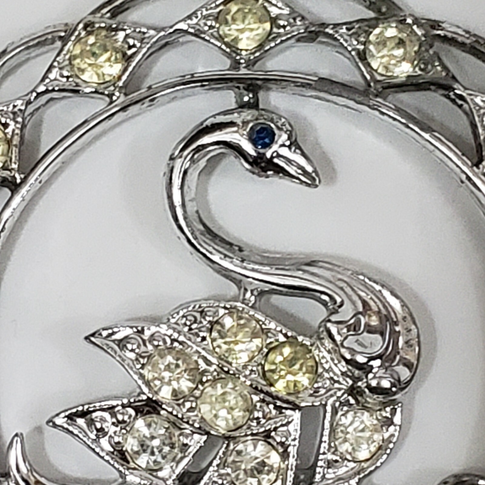 Sarah Coventry 1970s Swan Lake Pendant with Aurora Borealis Crystals