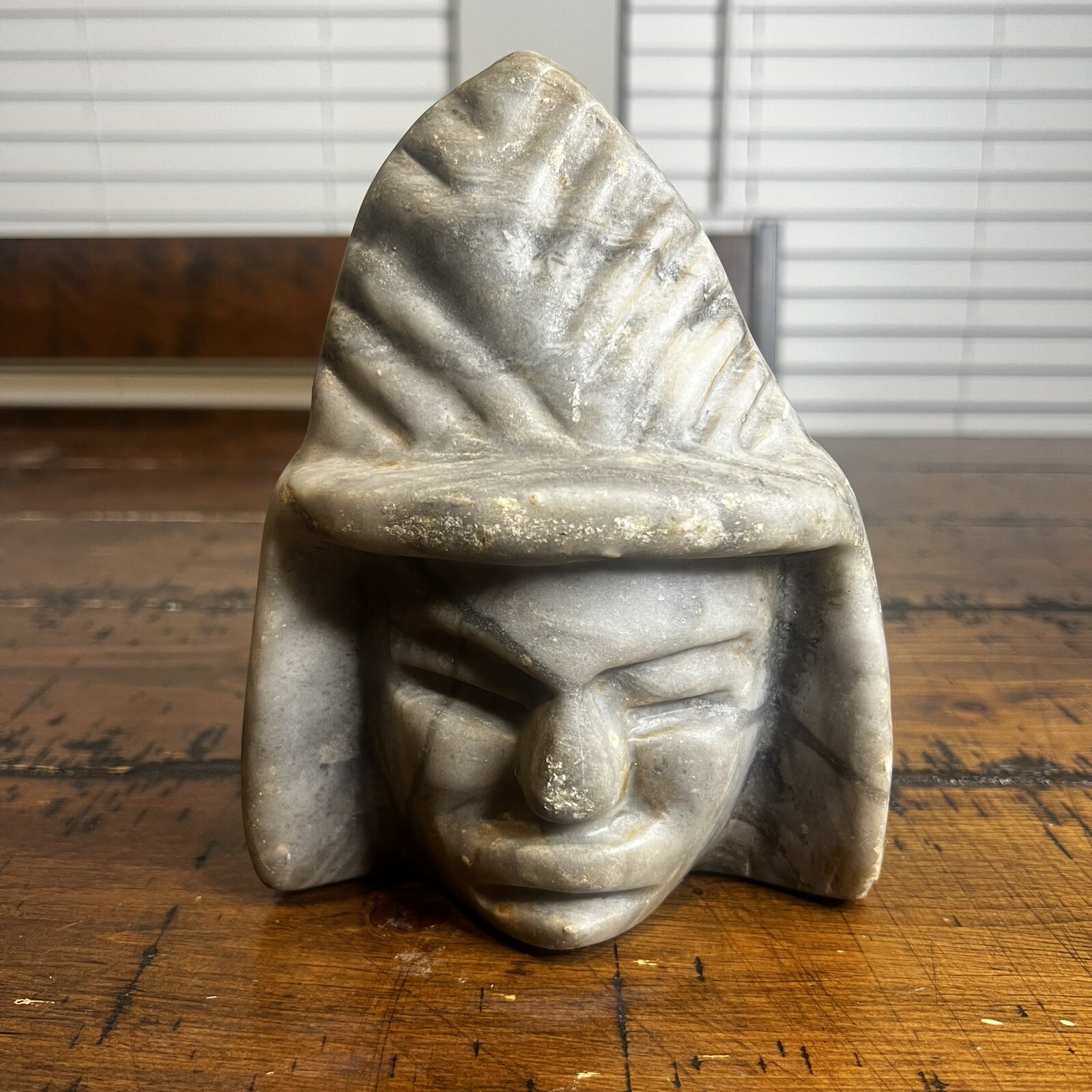 Gorgeous 2 Tone Grey Stone Heavy Warrior Spiritual Statue