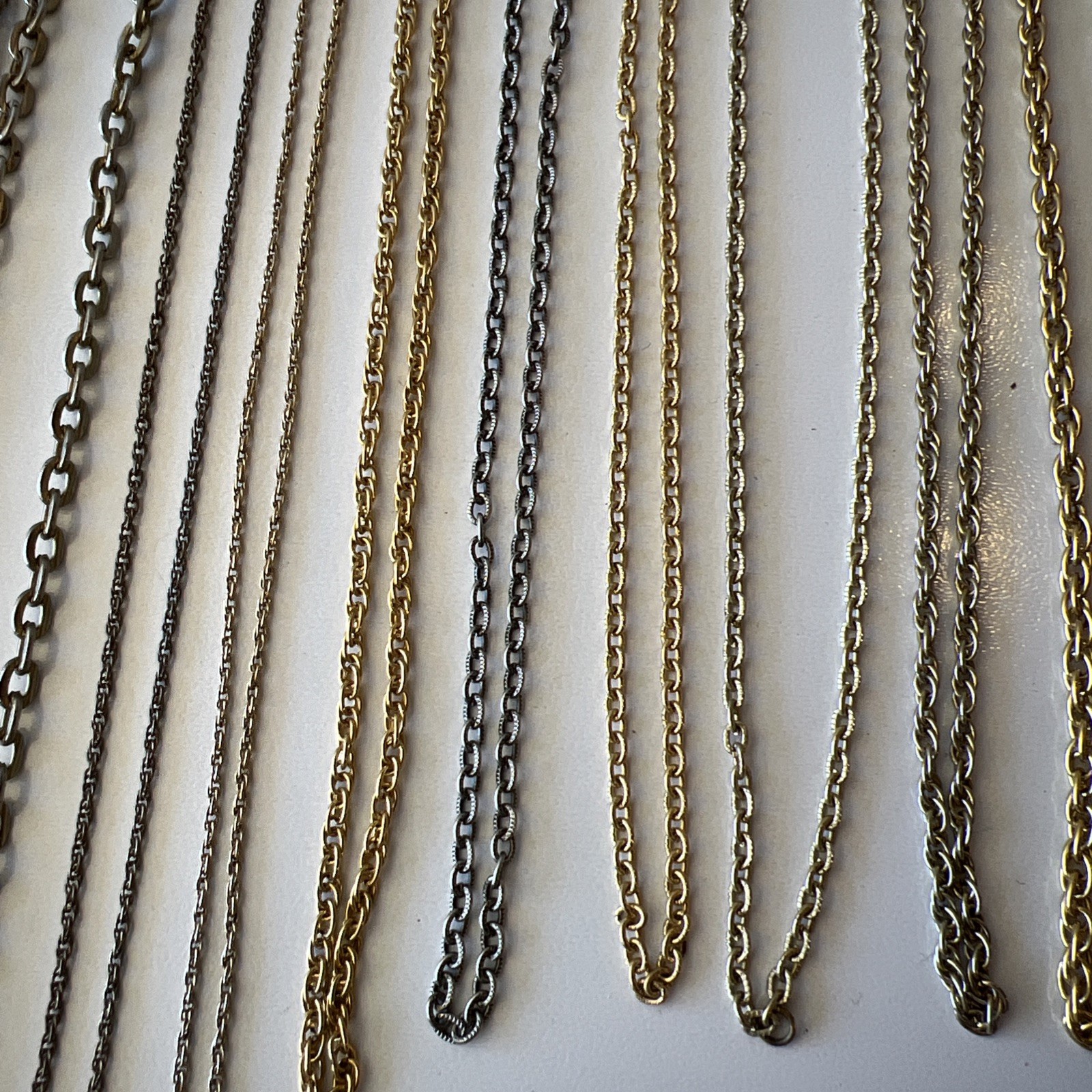 Lot of 20 Vintage and Modern Costume Jewelry Chains