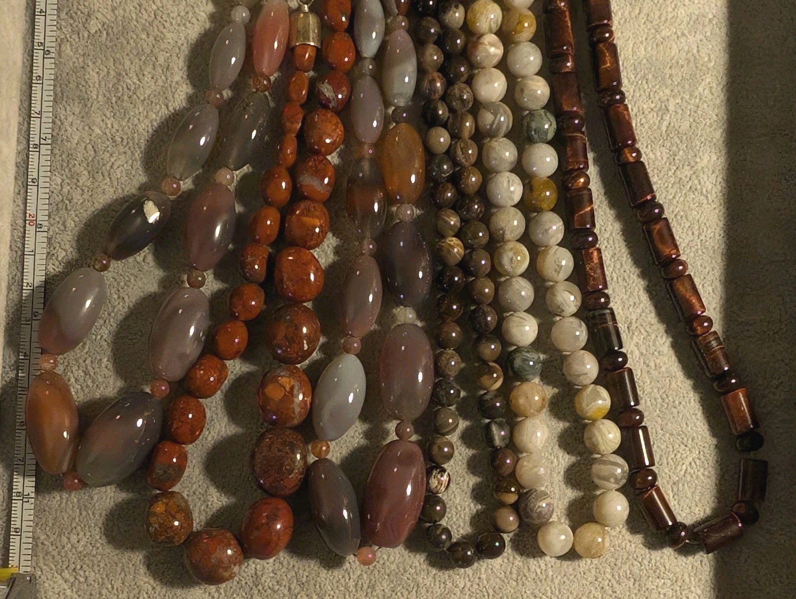 Lot of 6 sterling Desert Rose Traders DRT Genuine stone agate necklaces!