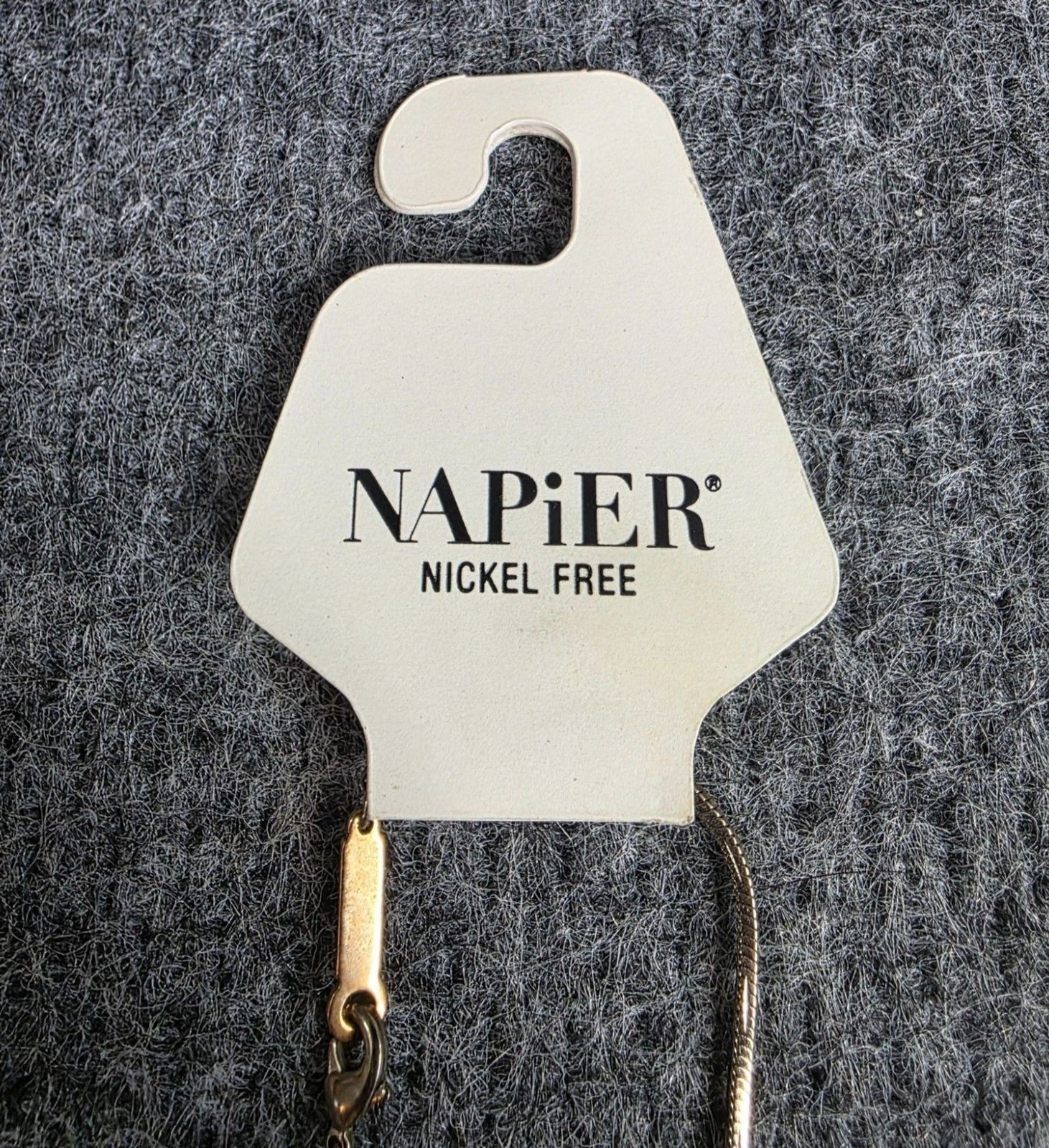 Napier Gold-Tone 24 Inch Necklace Nickel-Free Snake Chain Lobster Clasp Vtg