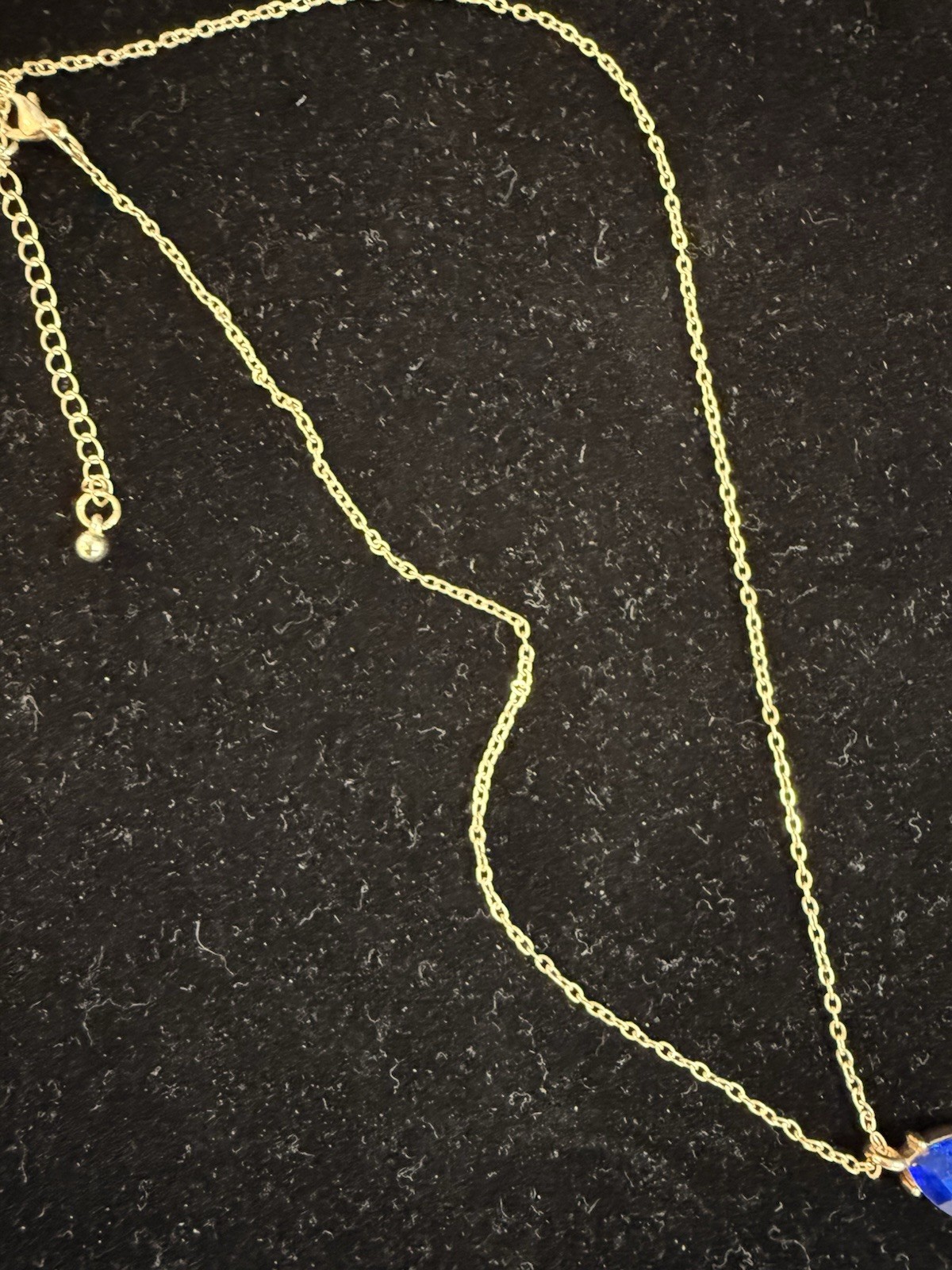 2 Pc Set Blue Gold Tone Fashion Jewelry Set Necklace Bracelet Set.