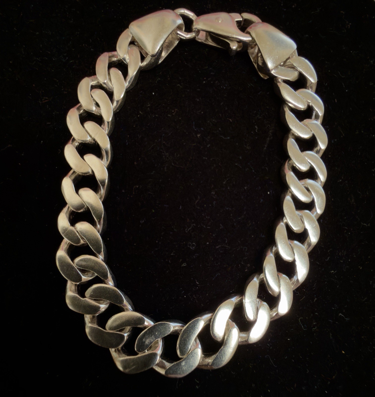 Fabulous 925 Sterling Silver Vintage East European Bracelet – 7.75″ 30g -#1940