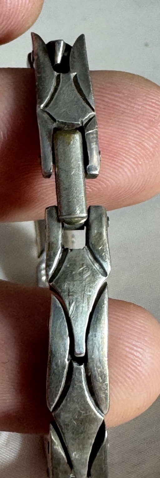 Vintage Taxco Sterling Silver 6mm Bracelet Modernist Style 6.5”