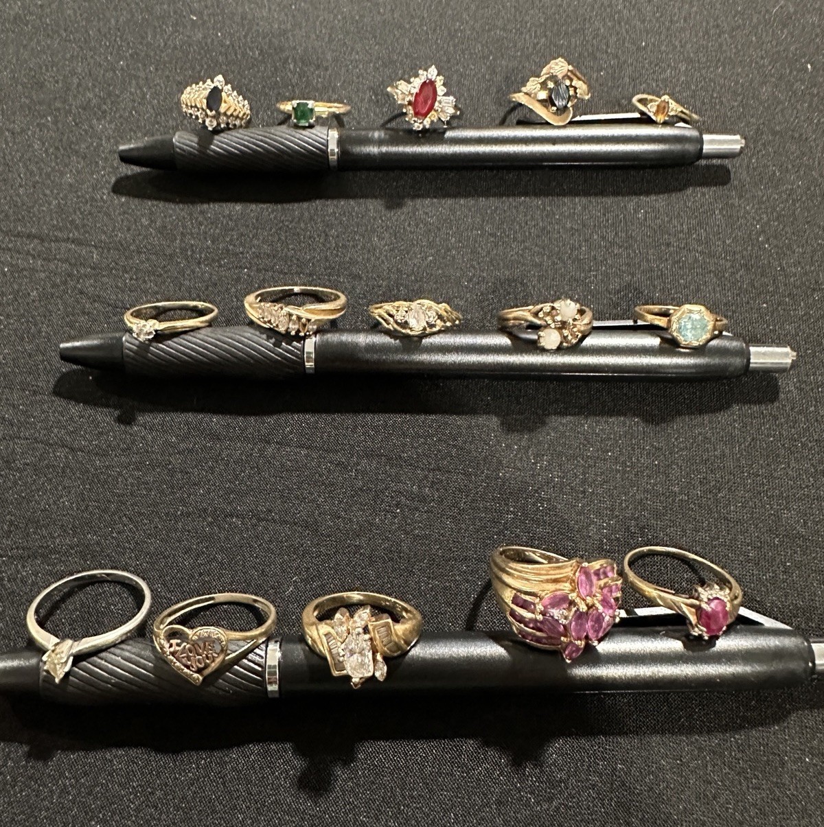 Lot of 15 Vintage 10k & 14k Gold Rings, Diamond, Ruby, Pearl, Citrine, etc