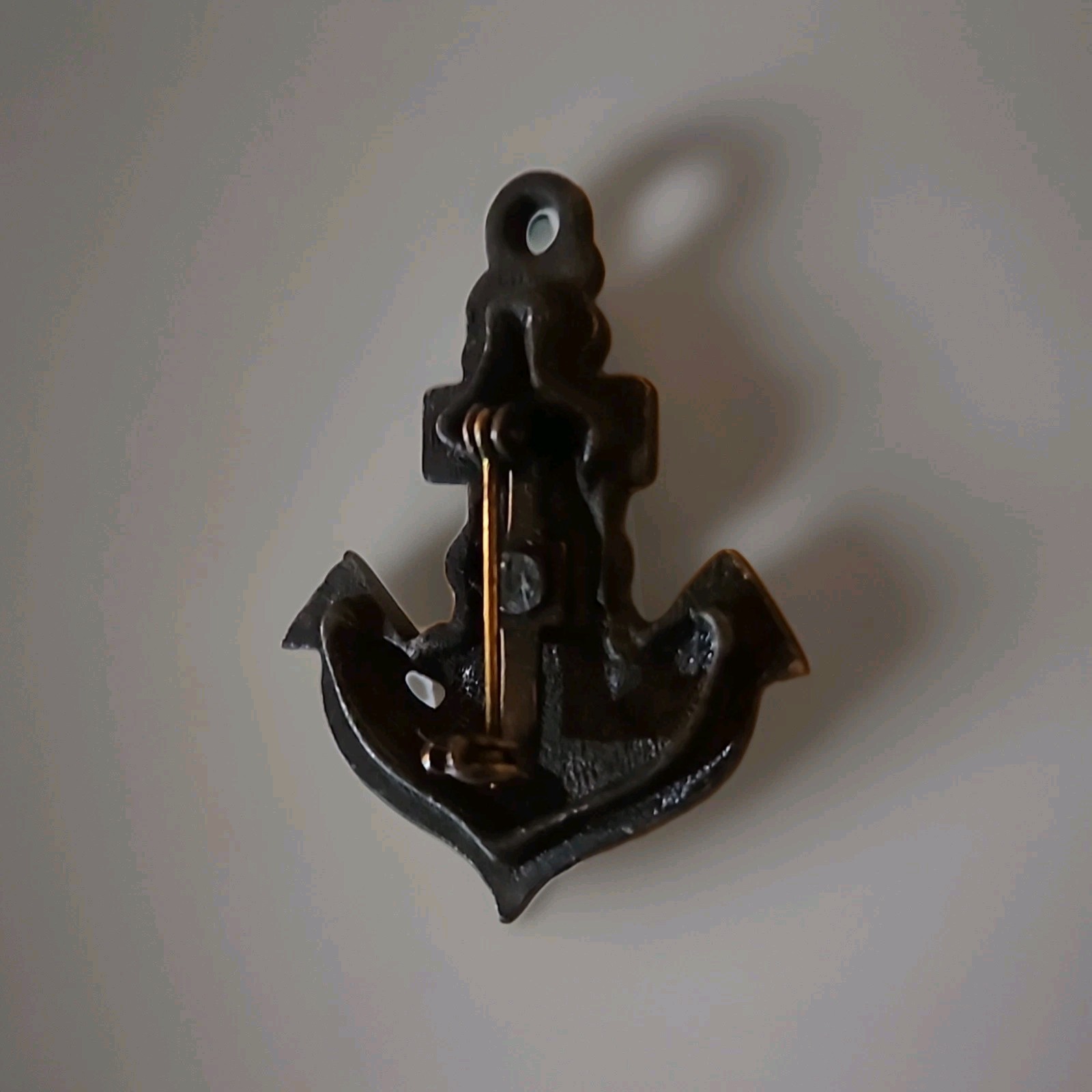 Vintage Anchor Sweet Heart Pin Zinc Alloy Nautical Navy Brooch