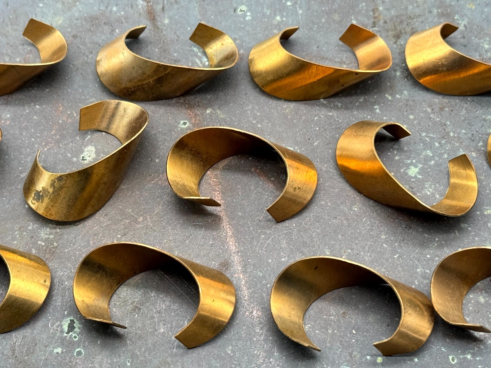 Vintage Brass Large Curls Jewelry Stamping Lot of 13