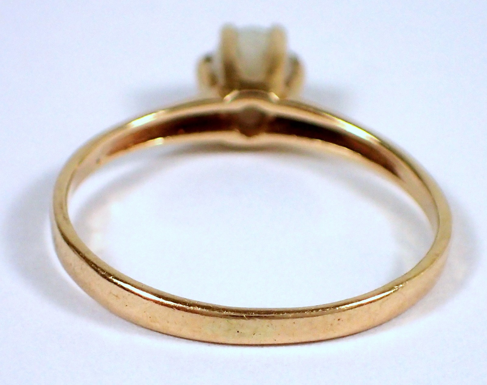 Antique Victorian 1.1g SOLID 10k Yellow Gold Prong Set White Stone Ring Sz 5.5