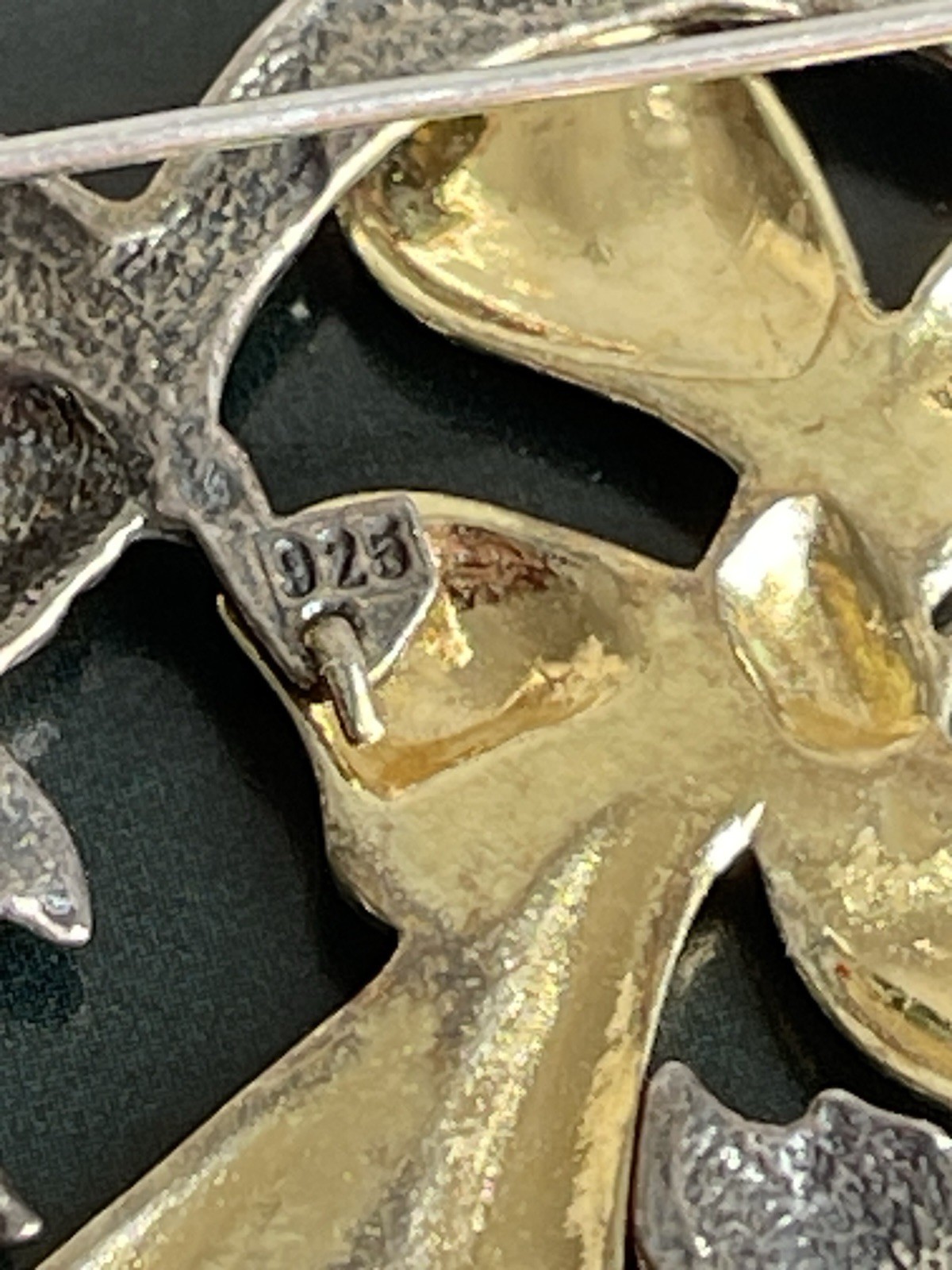 Vintage Sterling Silver&Gold Vermeil Heart 925 Brooch
