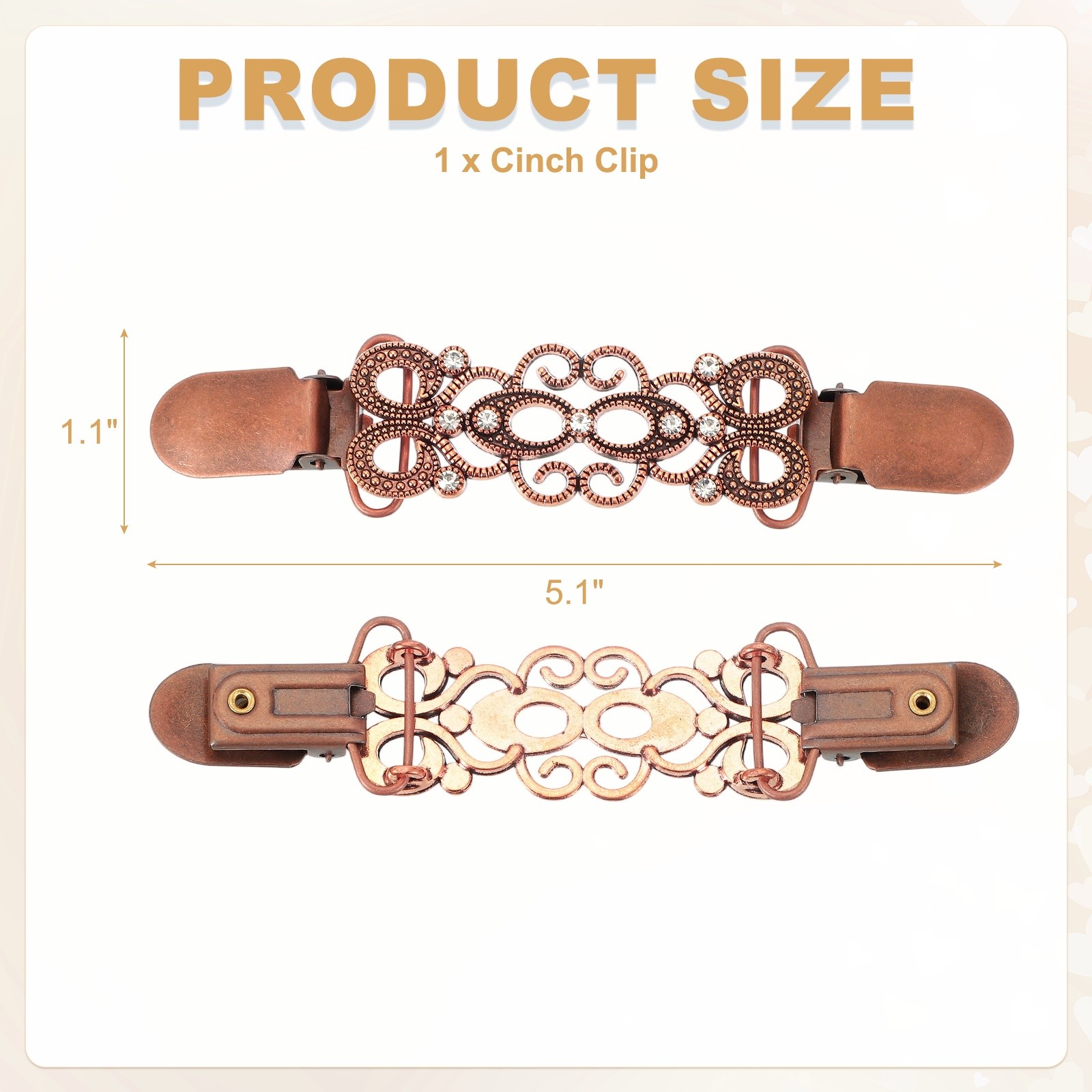 Sweater Clip, Cinch Clip, Dress Cinch Clip to Tighten Clothes for Women(Brown)