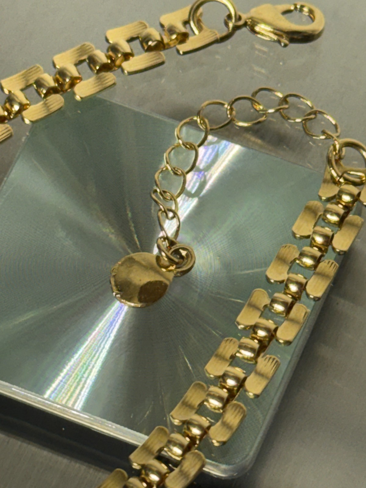 Mayamar Vintage Box Link Bracelet 7″ +1.5″ Extender Yellow Gold Plated MM-00781