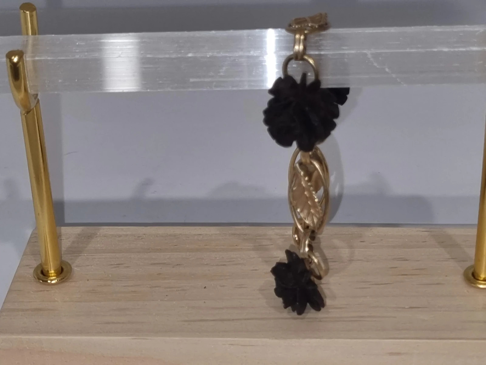 Vintage 12k Gold Filled Black Rose Bracelet Brooch Set c1960s USA made see Video