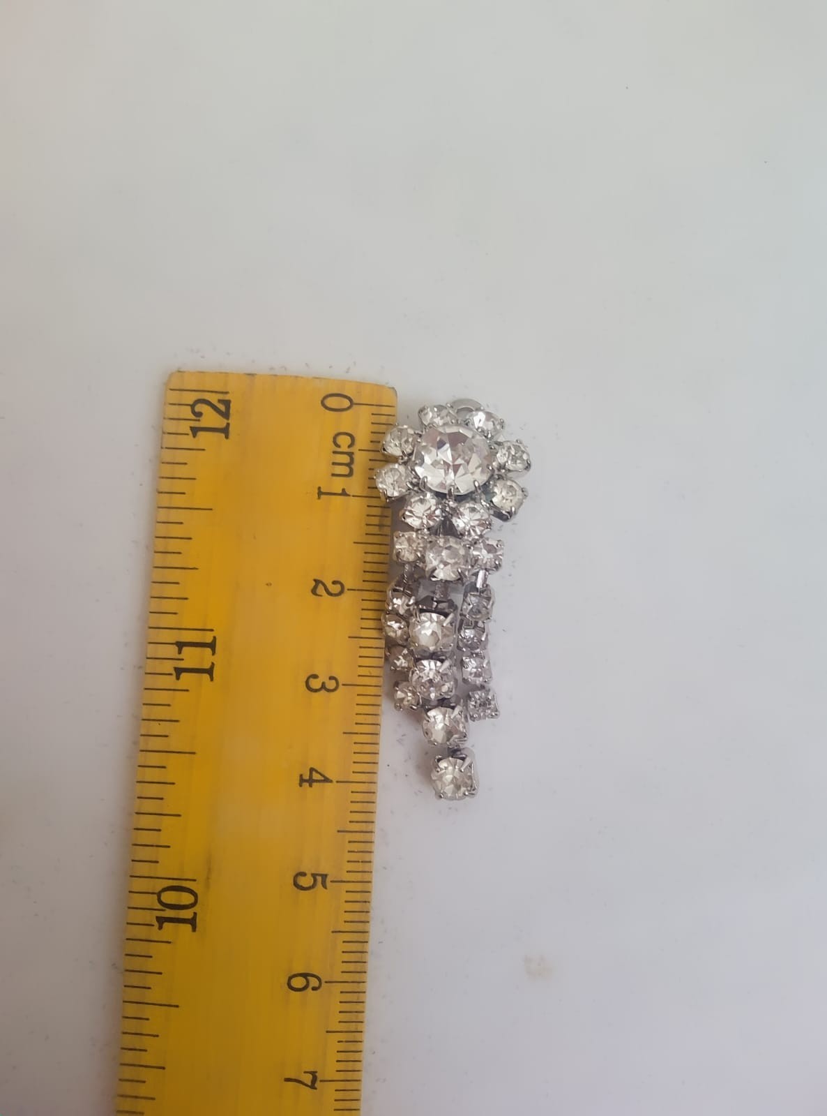 Vtg Luxury Rhinestone jewelry set Statement Crystal Silver Clasp Bib Tone Clear