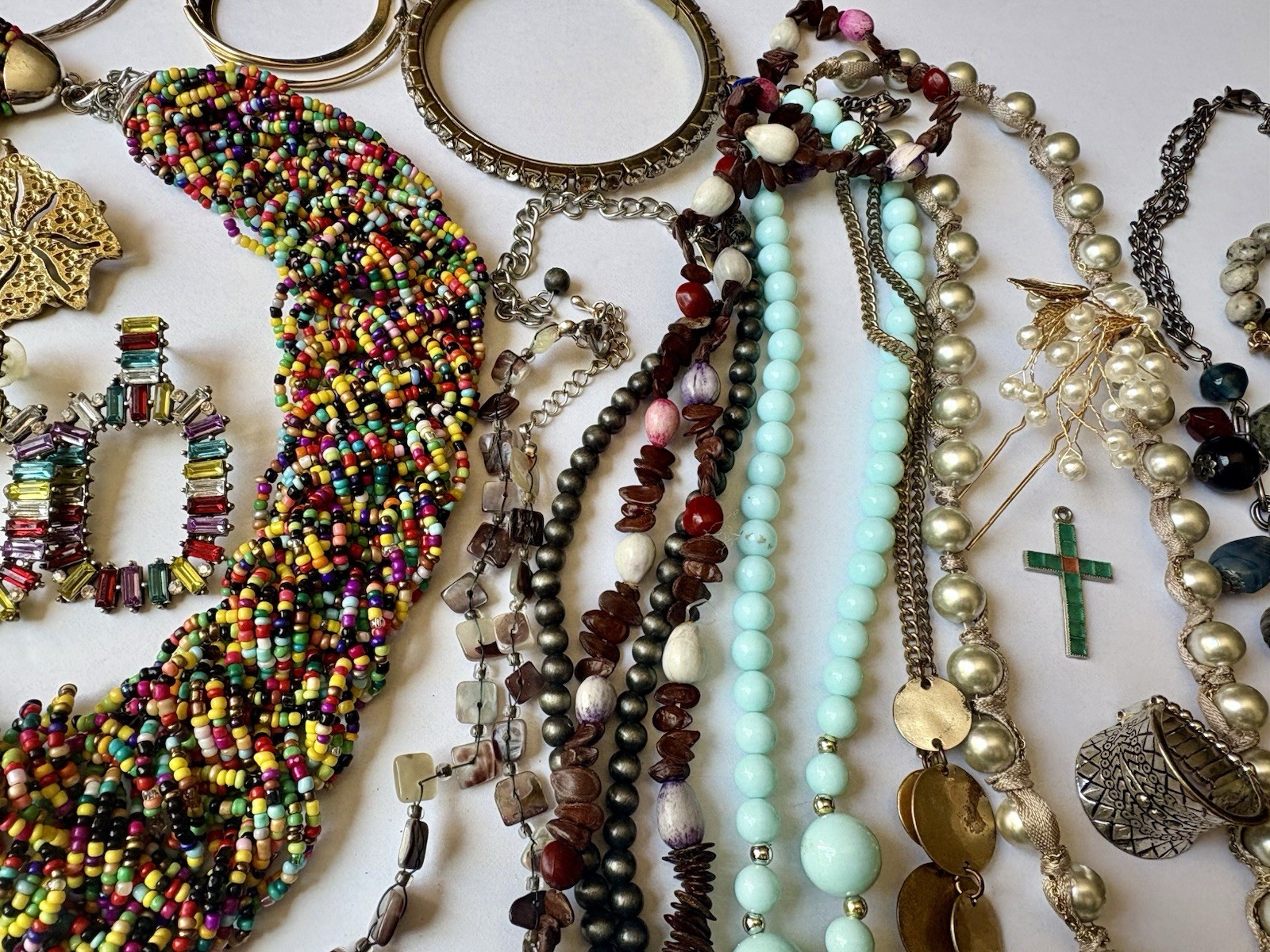 Estate Jewelry Lot Chunky Necklaces Earrings Wearable Pearls Brooch VTG-now 45+