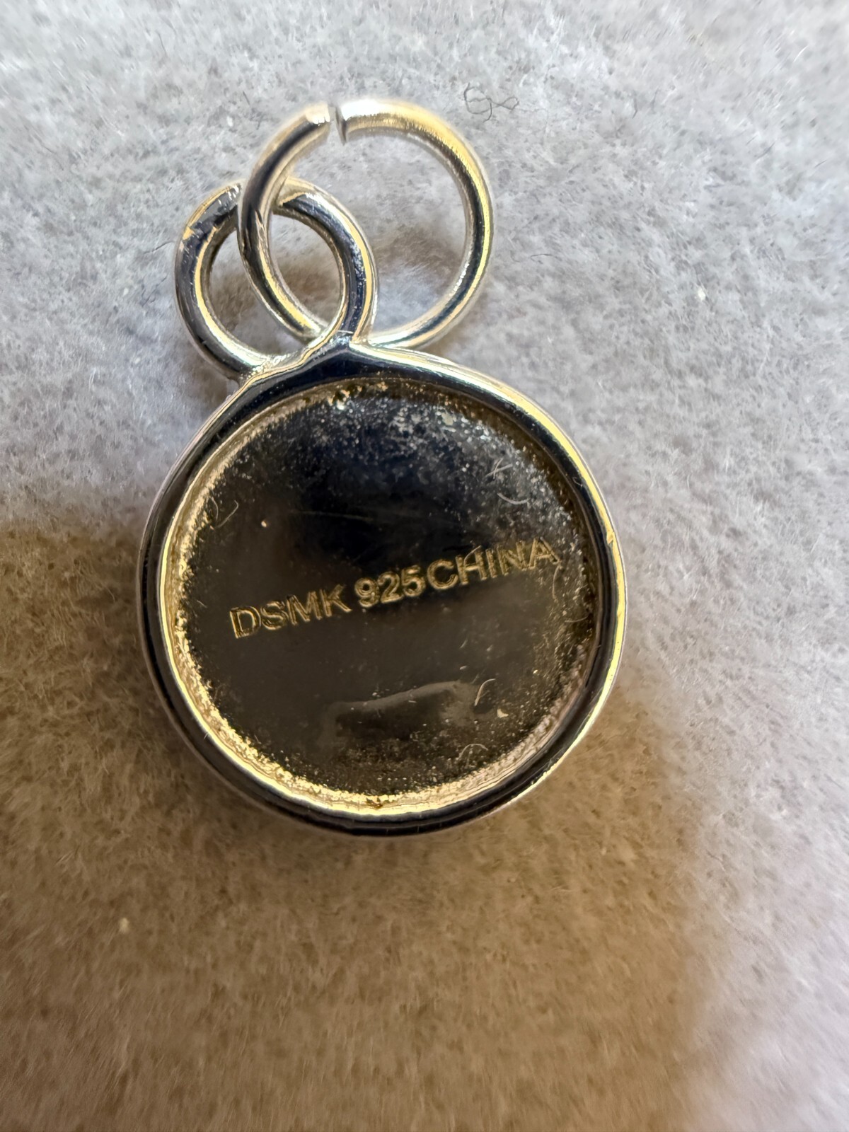 Vintage Initial Letter ‘M’ DSMK 925 Sterling Silver Round Charm Pendant 6198