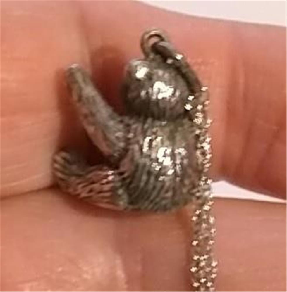 Brown County Silver Teddy Bear Charm Pendant Cute Details Necklace 18″ Chain 925