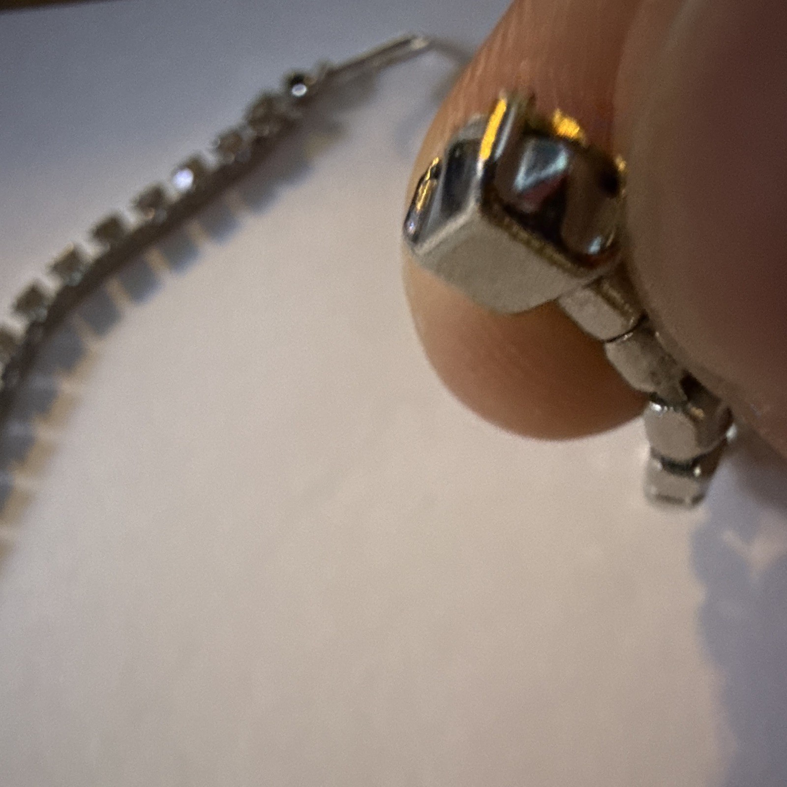 Vintage Mystic Crystal Large Oval Statement Pendant Necklace Missing Clasp