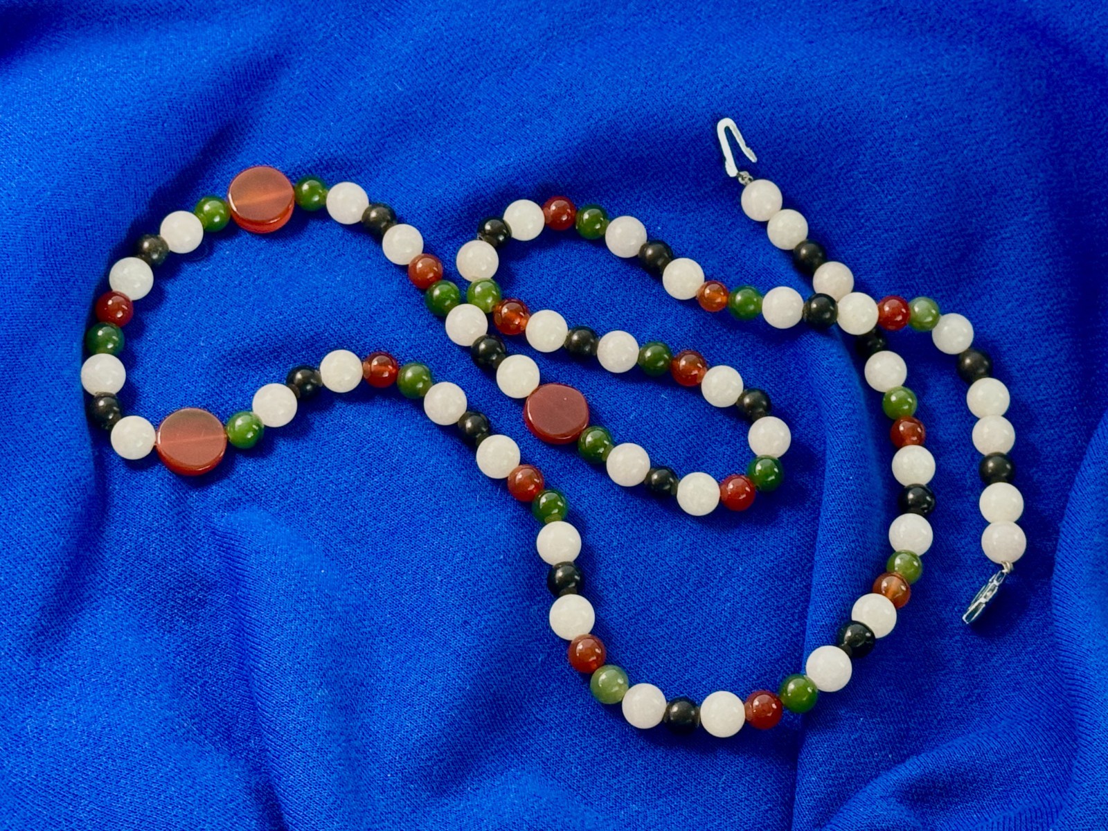 Vintage Asian Multi-Color Jade Necklace, family owned for over 60 years. Perfect