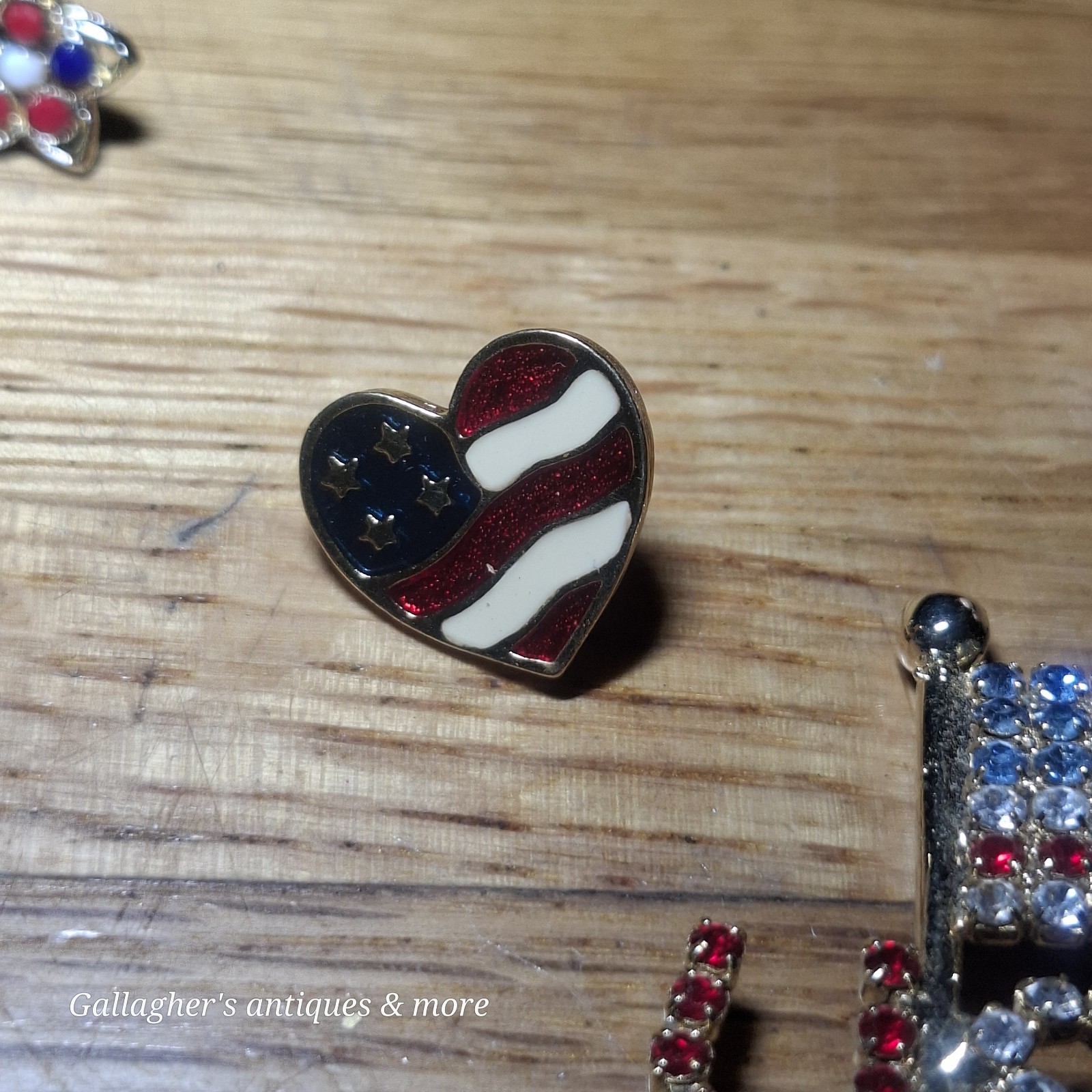 Vintage RED WHITE BLUE American Flag Jewelry Lot Patriotic USA 4th Of July 140