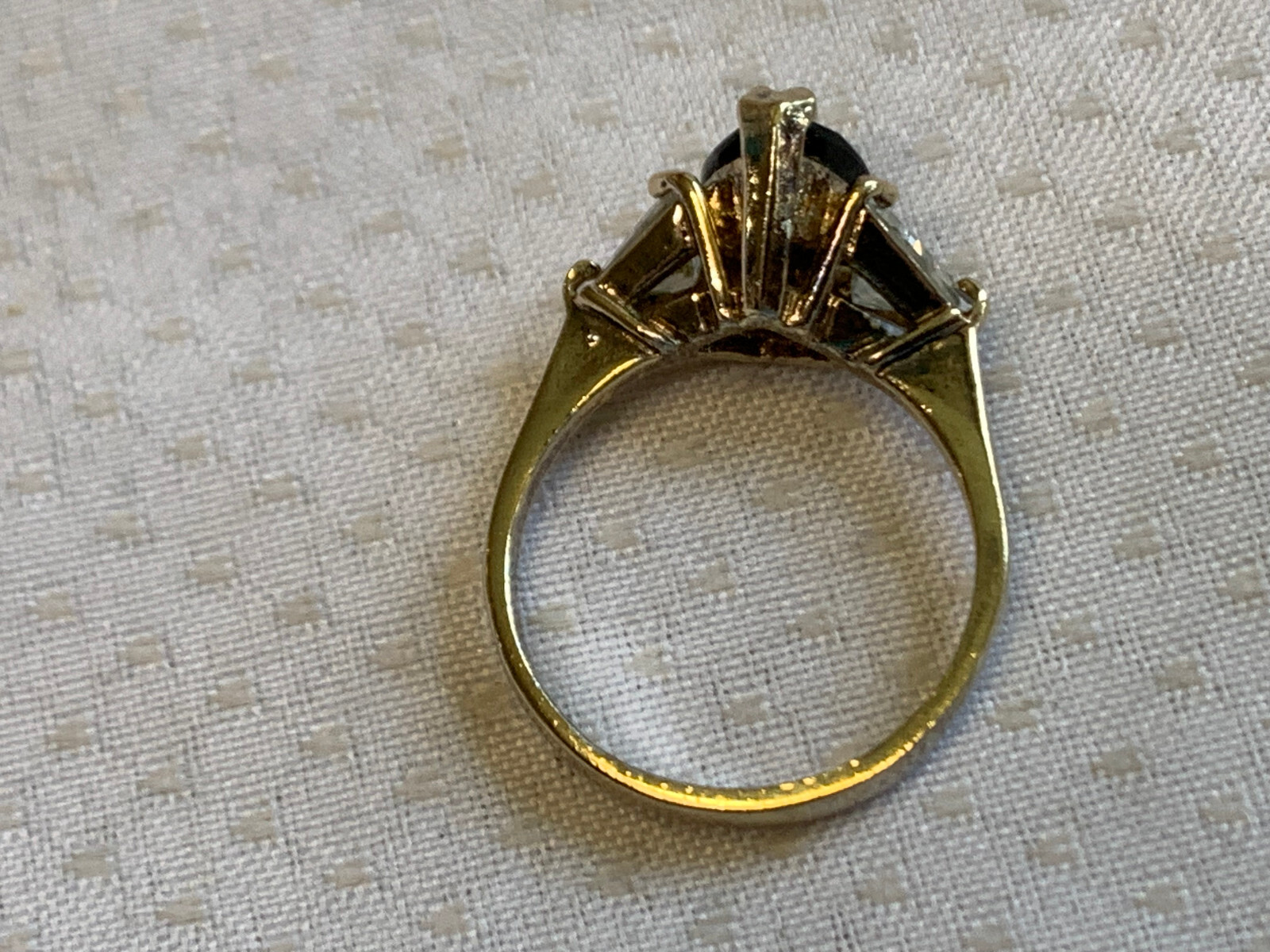 Vtg Sterling Silver Gold Vermeil Ring 3.9g Fine Jewelry Sz 6.75 Smoky Stone