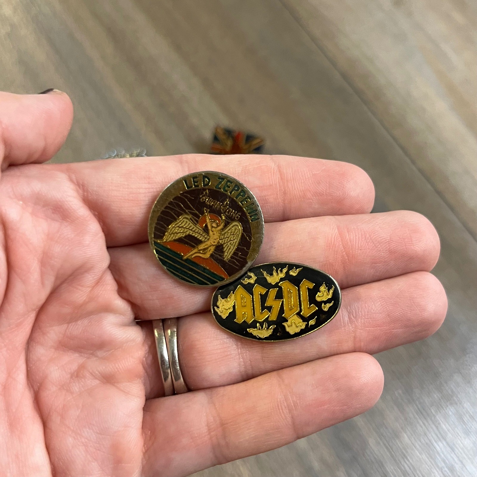 Vintage Rock Band Pinback Buttons: Led Zeppelin, Rush, U2, Yes & More