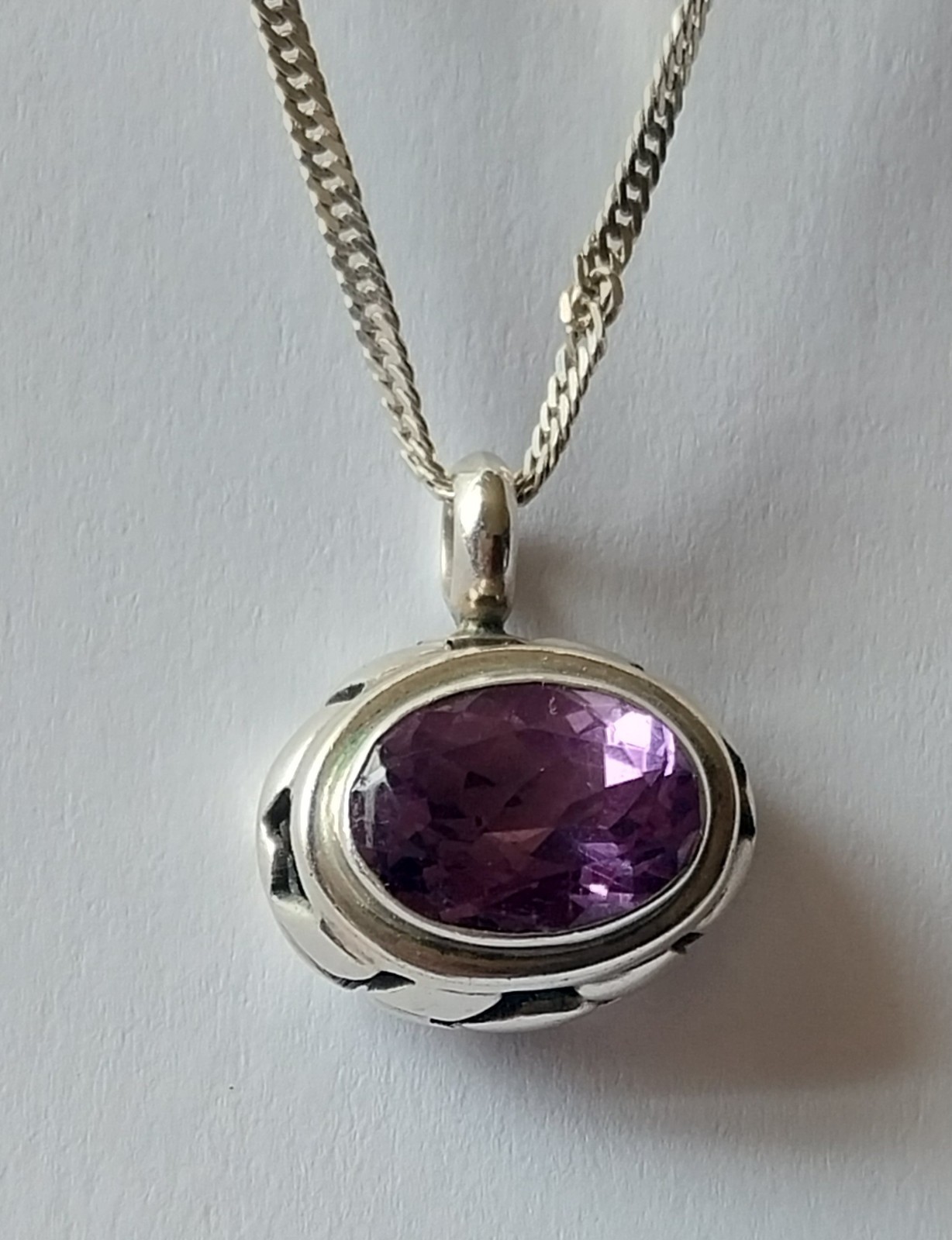 Lori Bonn 925 Sterling Silver Amethyst Earrings Pendant Set 19g Bali Vintage