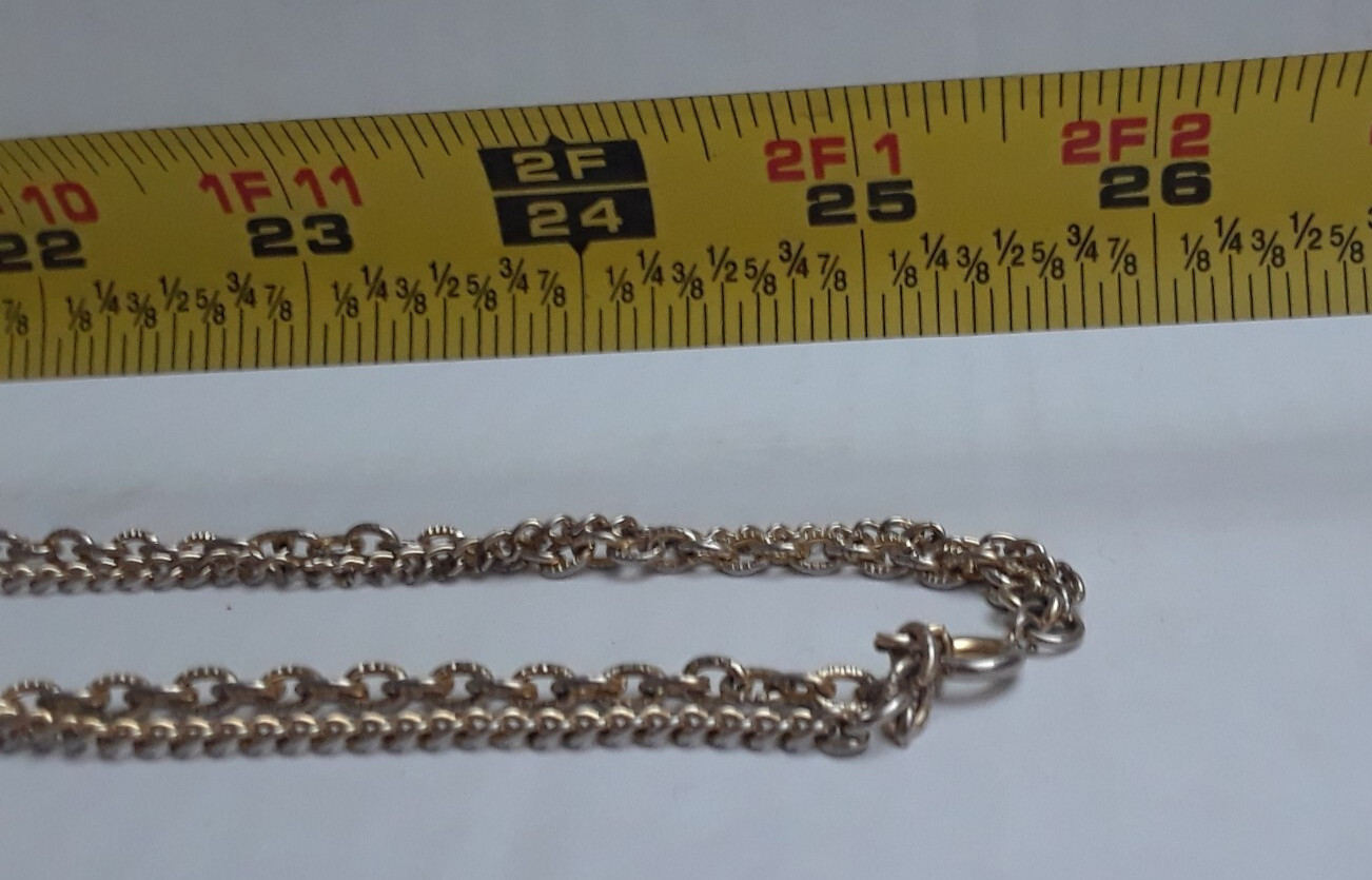 Vintage Extra Long Gold Tone Necklace with Faux Pearls Two Strand 25 in.