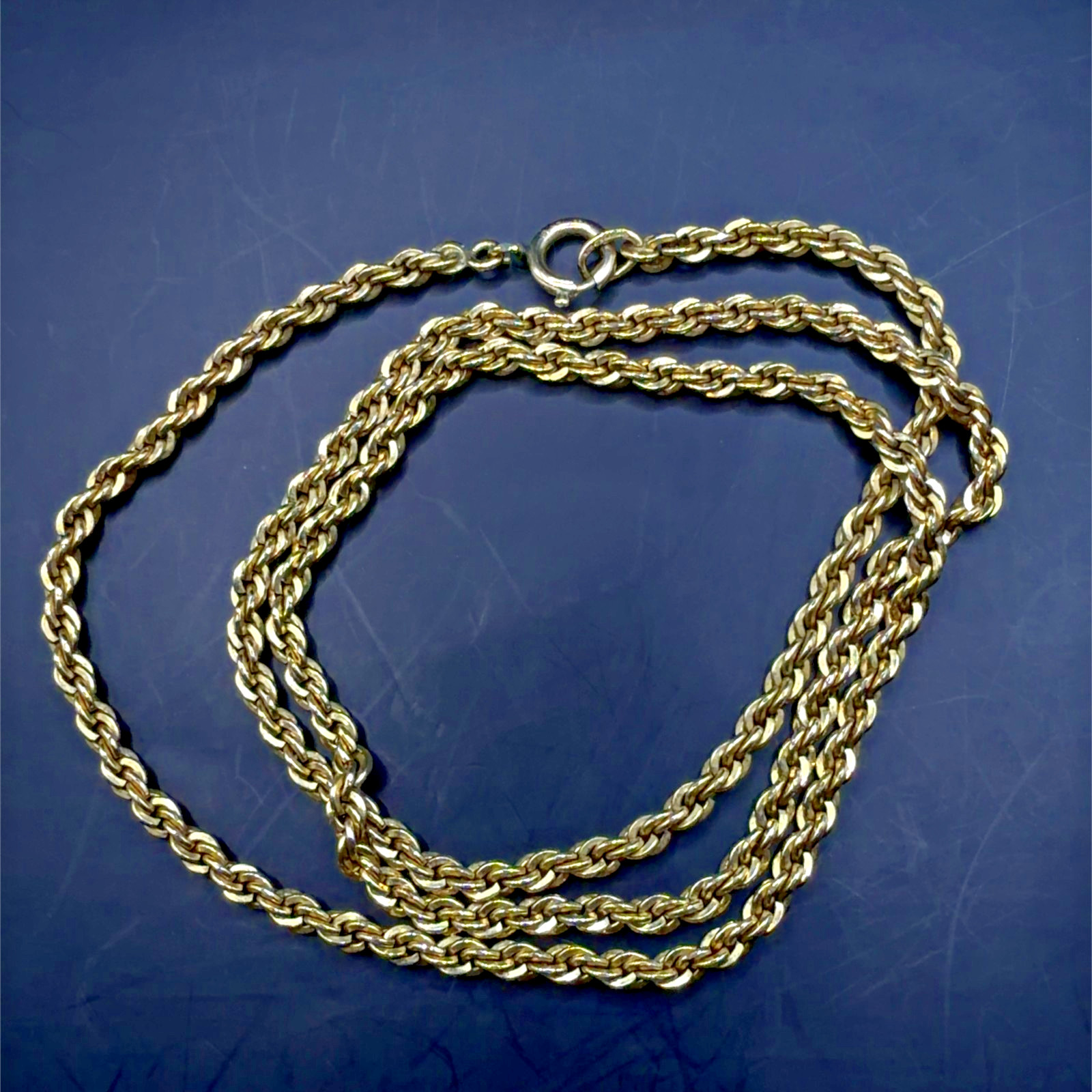 Vintage 25 Inch 12K Gold Filled 3.7 mm Rope Chain, 24.5 Grams