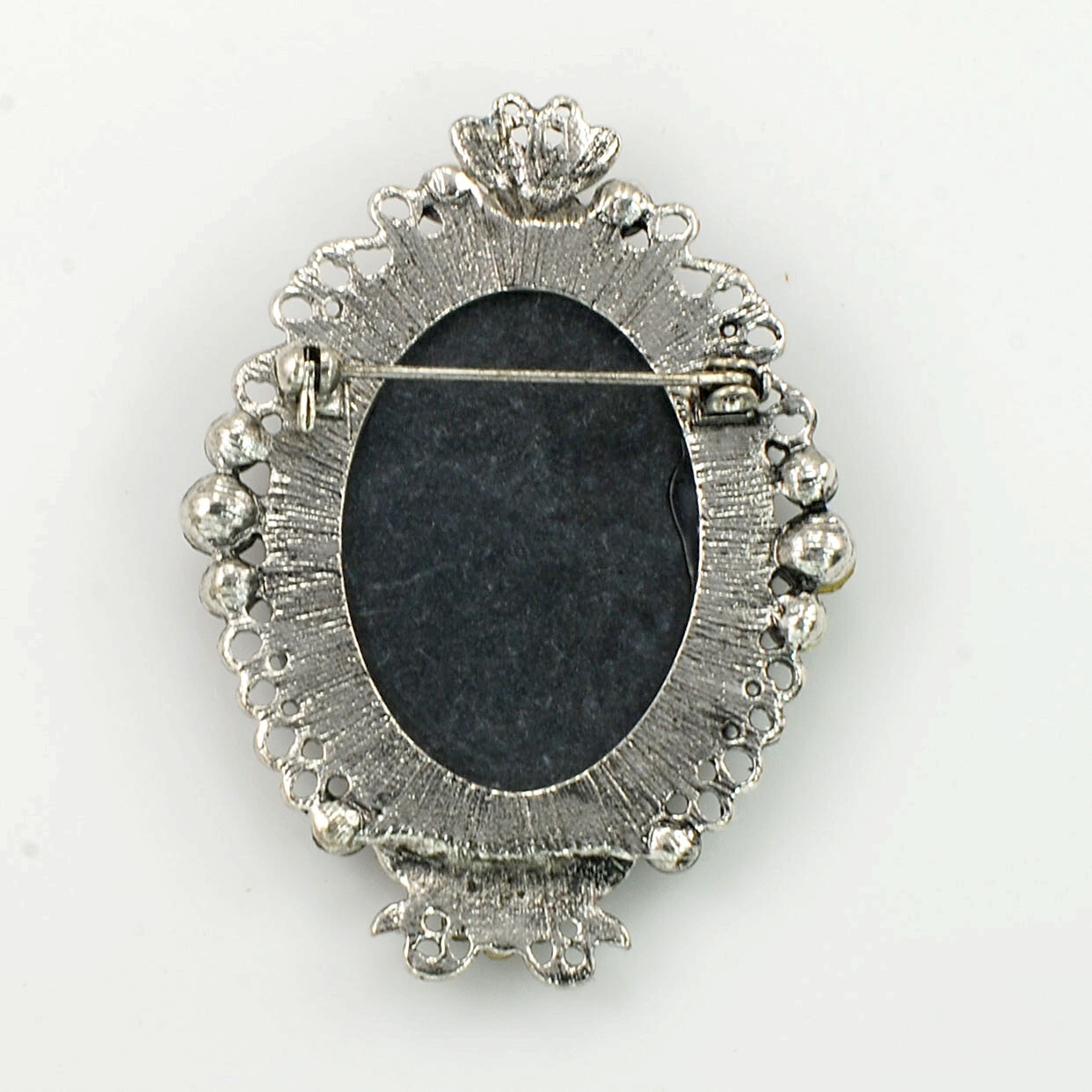 Vintage Cameo Black Dimond Rhinestone Stone