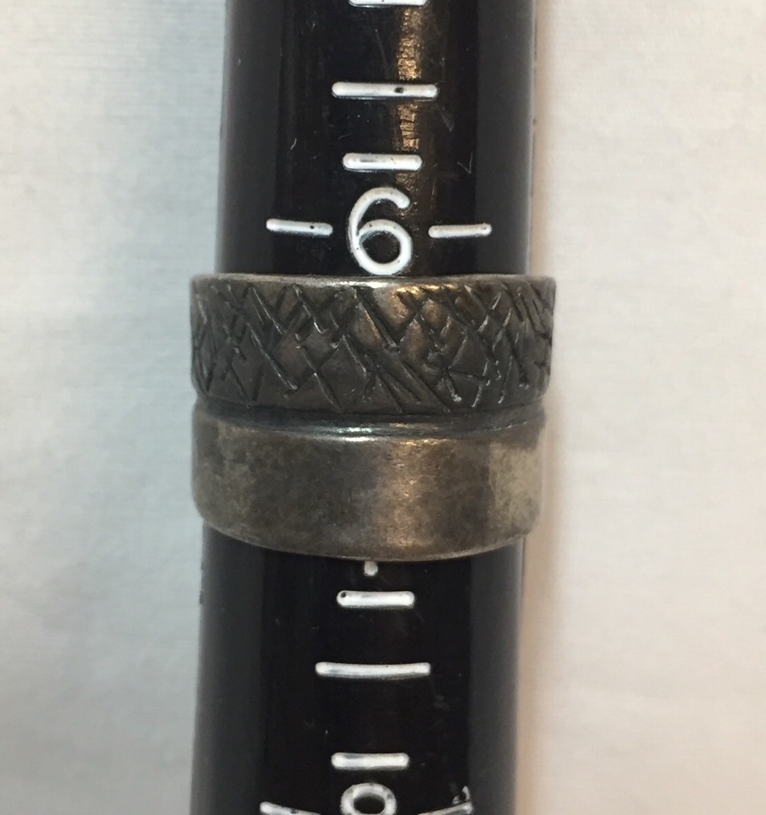 Antique Sterling Silver Ring Marked 925 Solid Band No Stone Hash Marks Jewelry