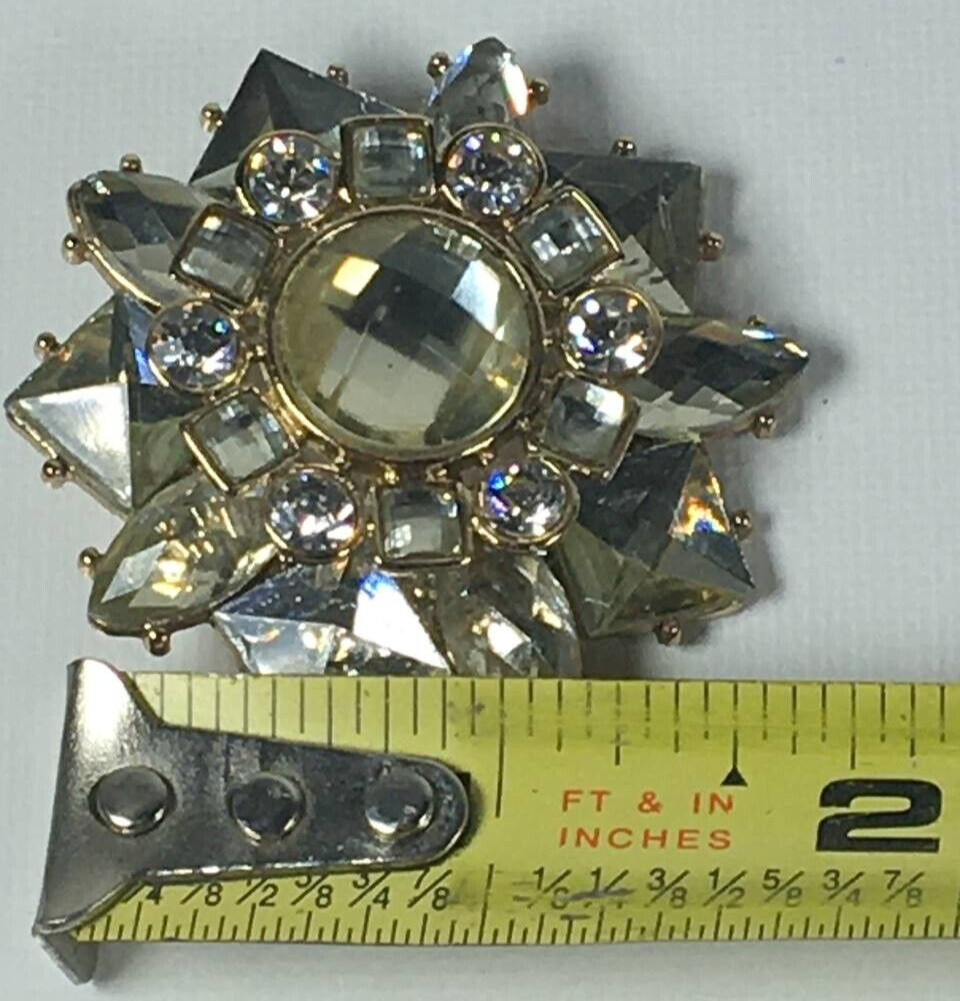 Vintage Metal Stars Shape & Rhinestones Brooch Pin Gold Tone Accessories Jewelry