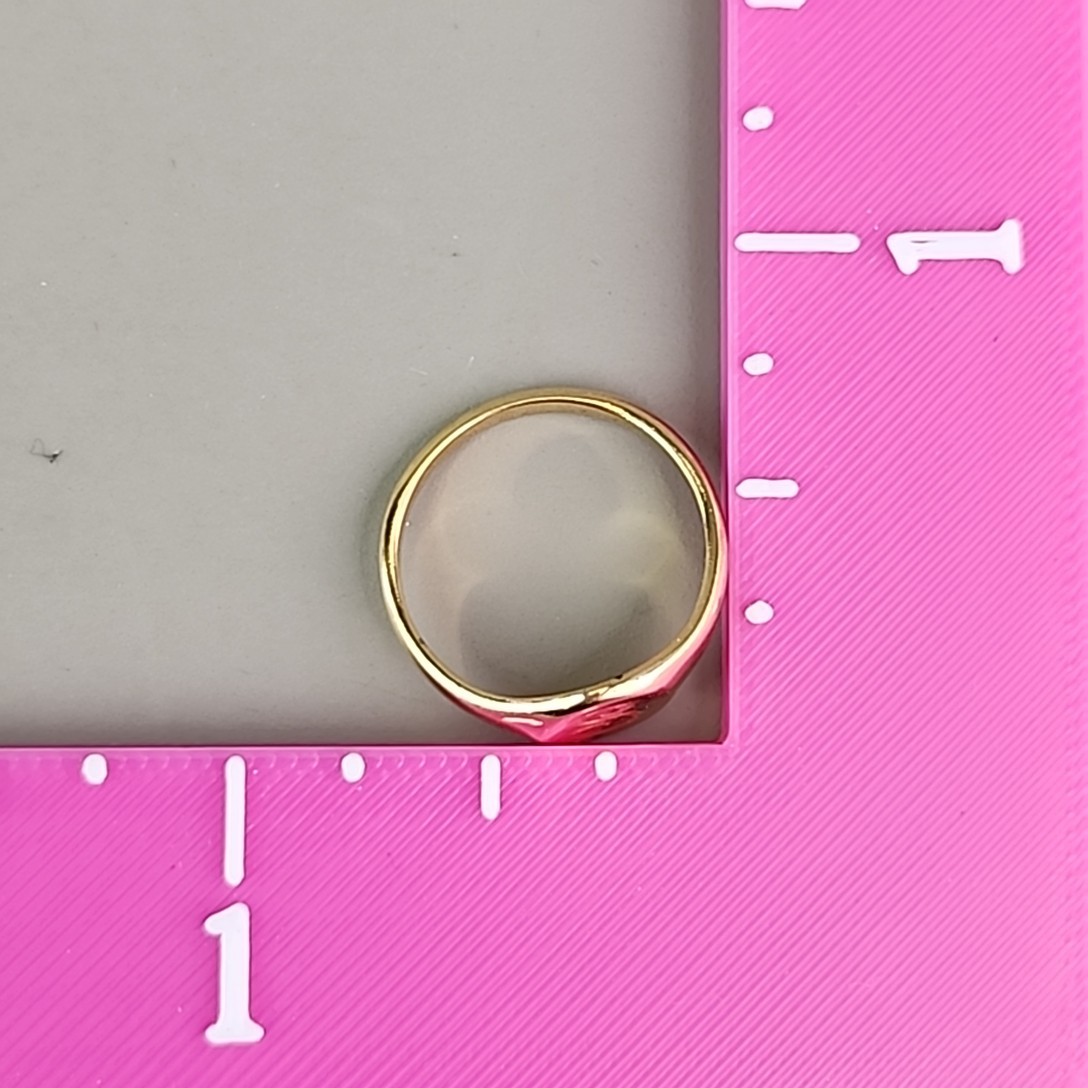 Signet Ring Etched S Monogram Gold Plated Child Pinky Small 5