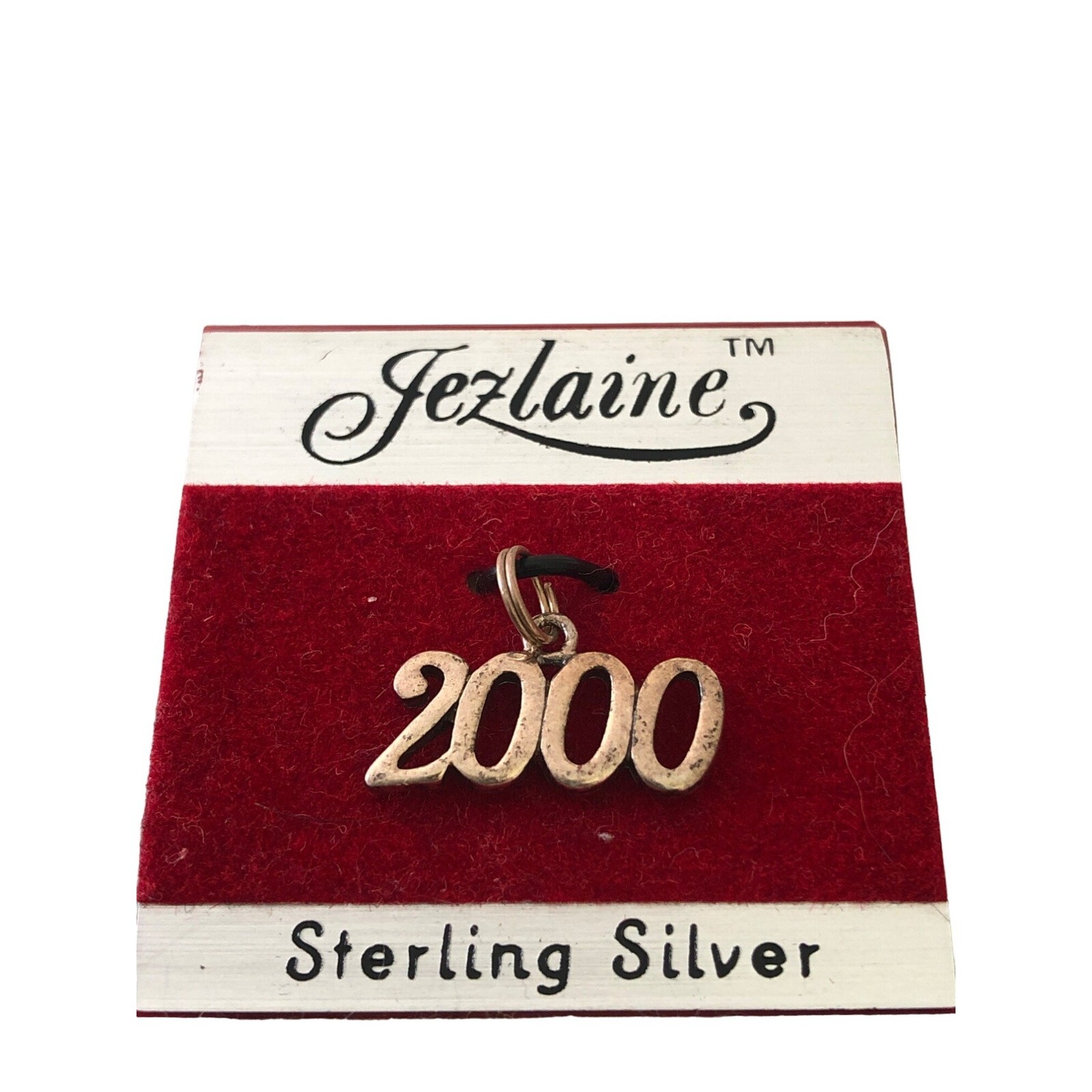 Vintage Jezlaine Y2K Year 2000 Sterling Silver Charm for Bracelet 925 .75″ New