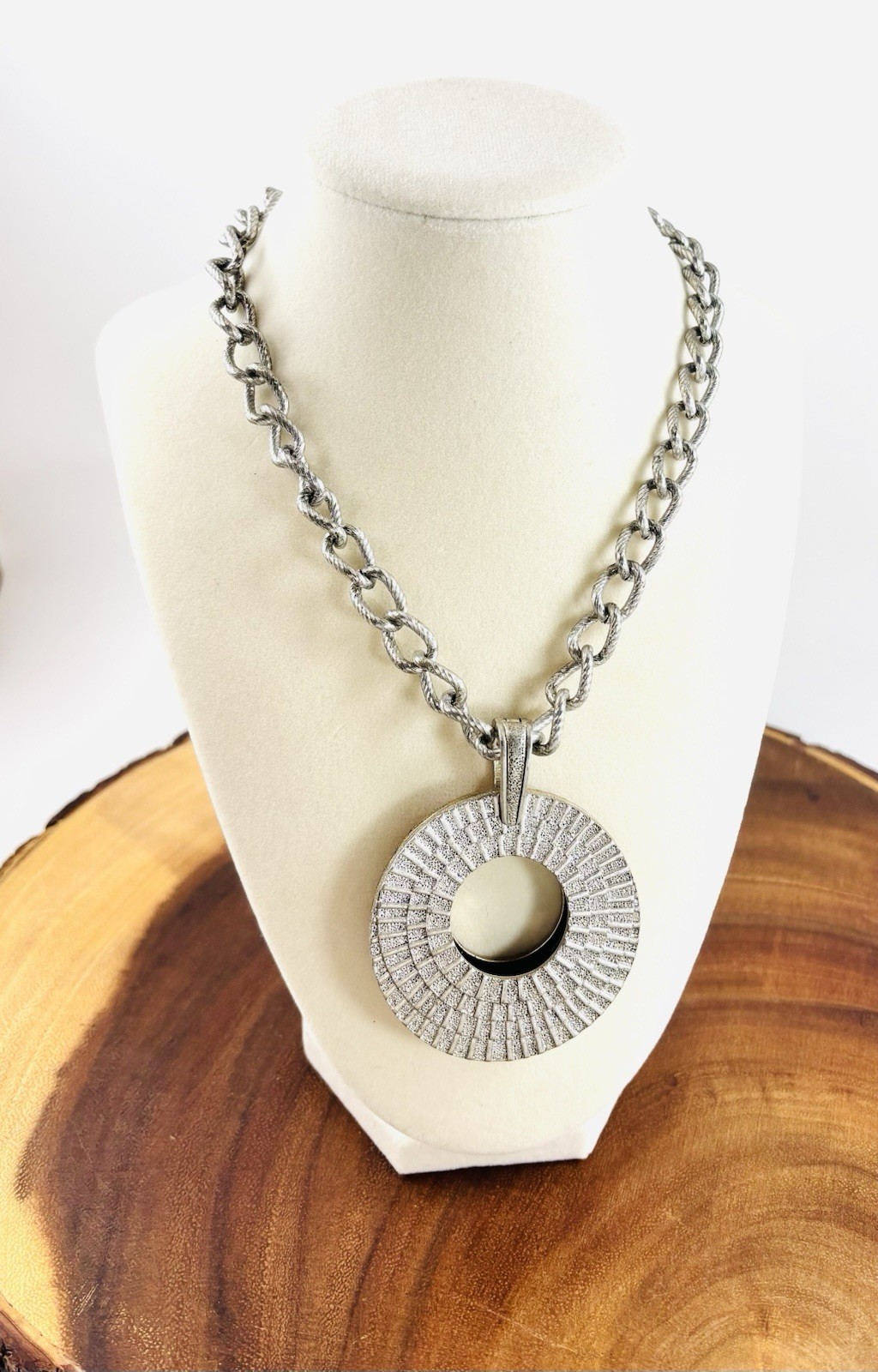 Vintage Signed Premier Designs Goldtone Silvertone Reversible￼Necklace/Enhancer